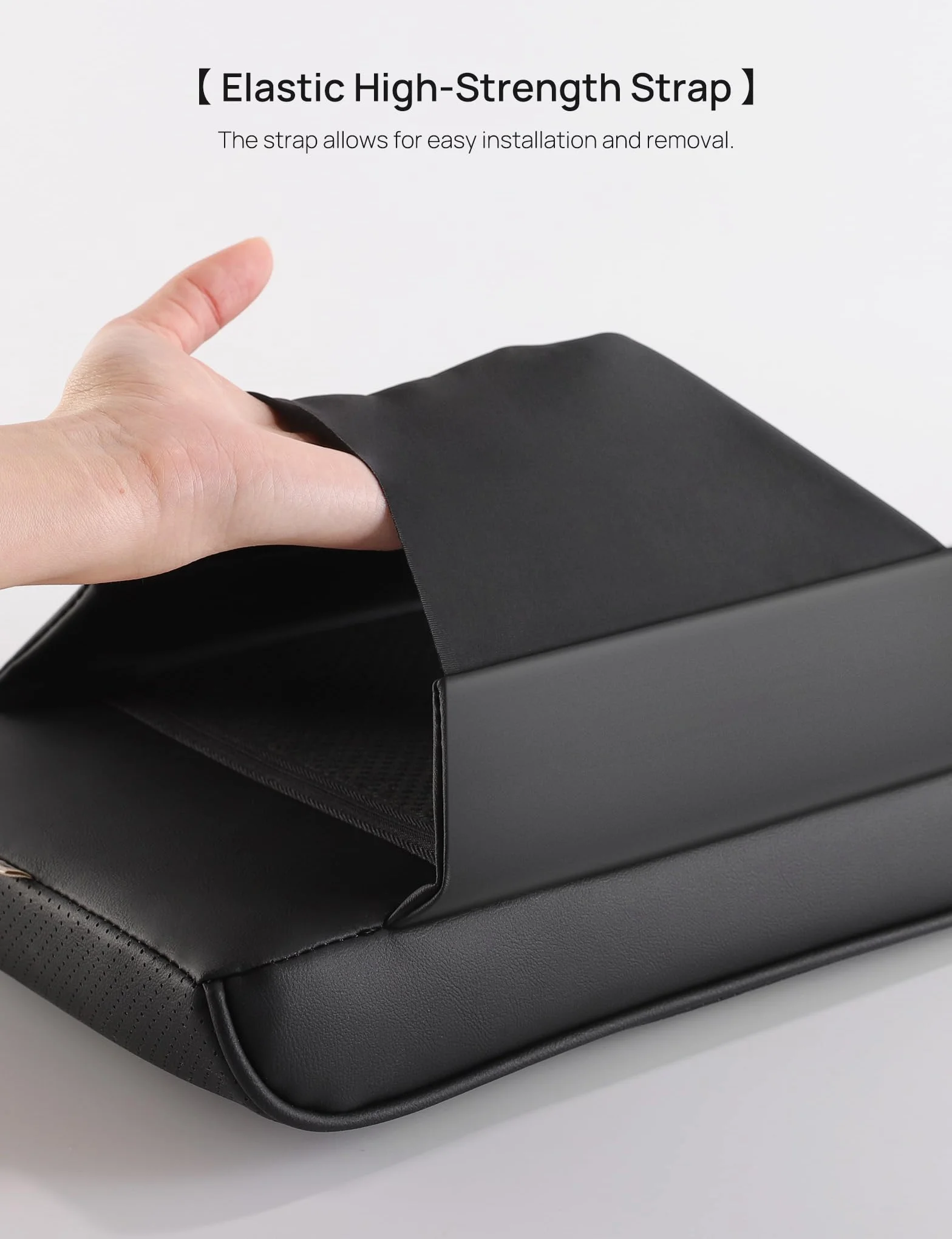 TPARTS Leather Armrest Support Cushion for Tesla Model 3/Y/X/S Tesla Armrest Decor Interior Accessories Memory Foam Console Pillow Elbow Rest Cover Pad (Black)