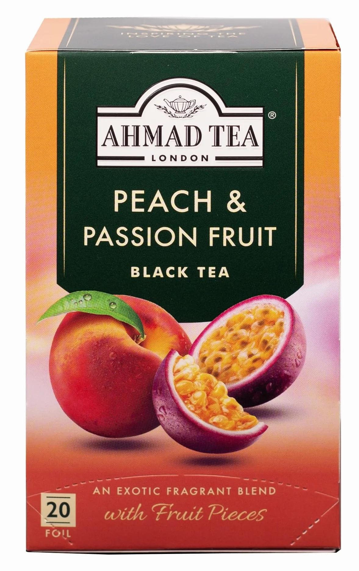 Ahmad Tea Peach & Passionfruit czarna herbata 20 torebek 2 g