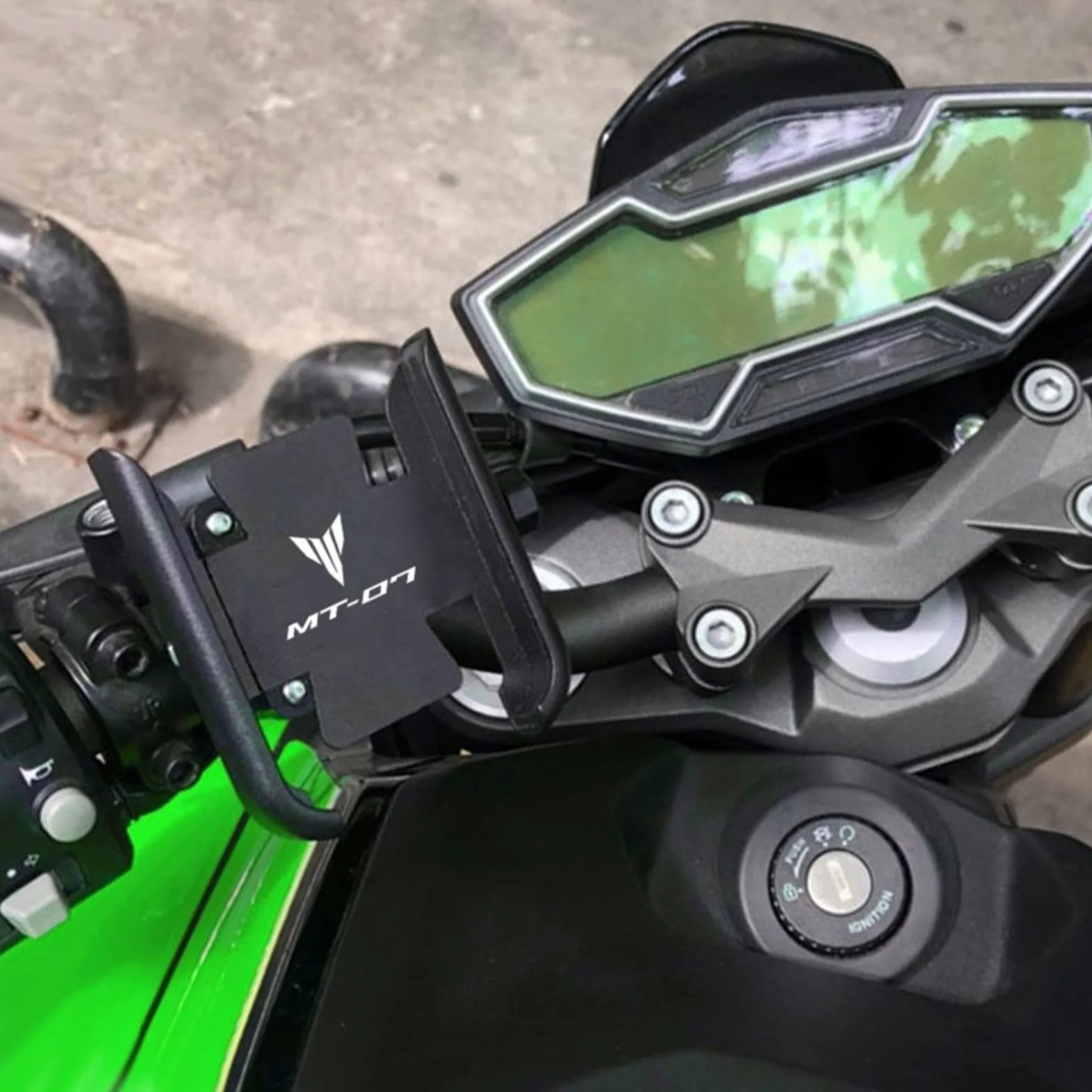 Dla YAMAHA MT-07 MT07 MT 07 Akcesoria Motocyklowe Kierownica Uchwyt Na Telefon Komórkowy GPS Wspornik Stojaka Mocowanie Motocyklowe (Kolor : Handlebar Black)