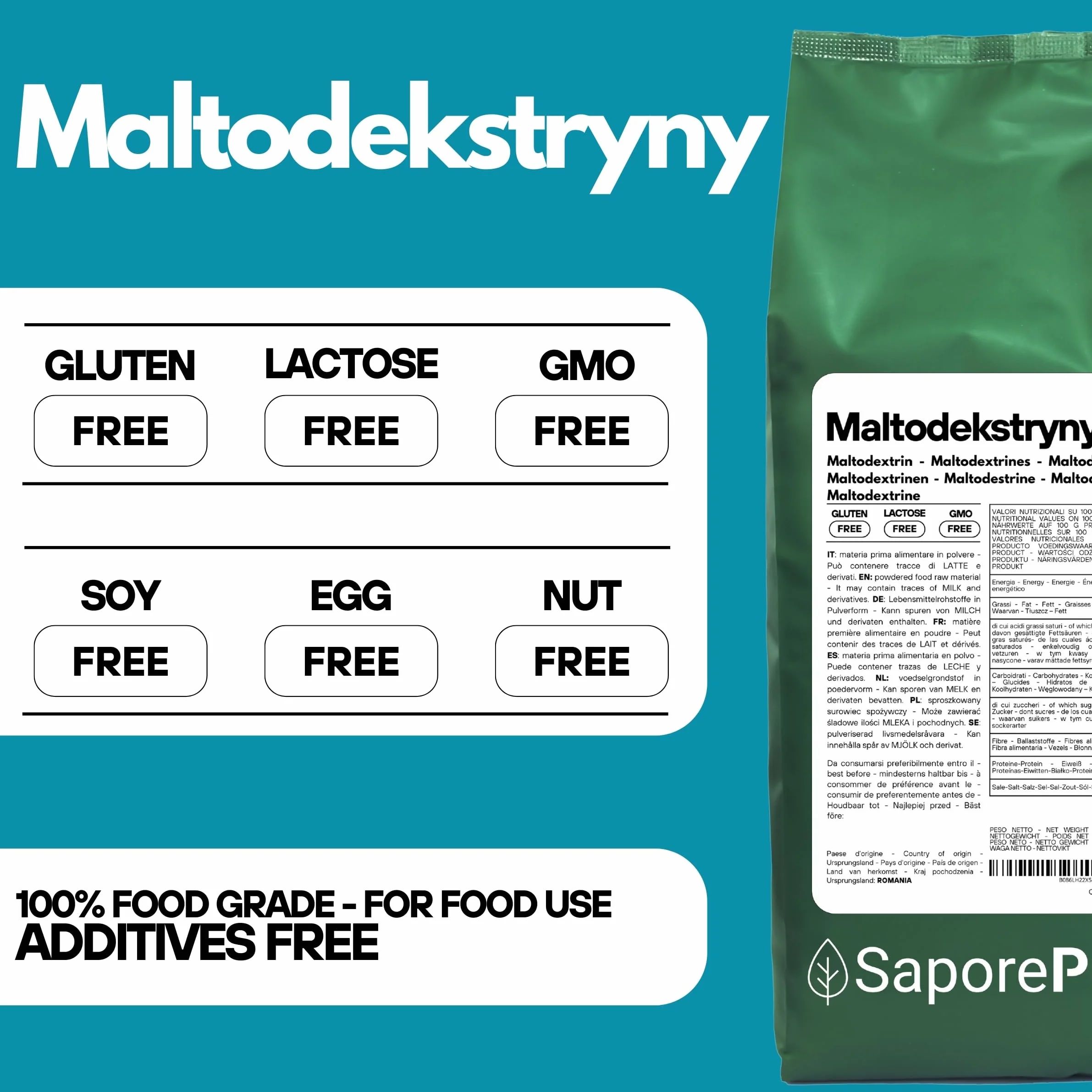 SaporePuro Maltodekstryna w proszku - 1500 gr