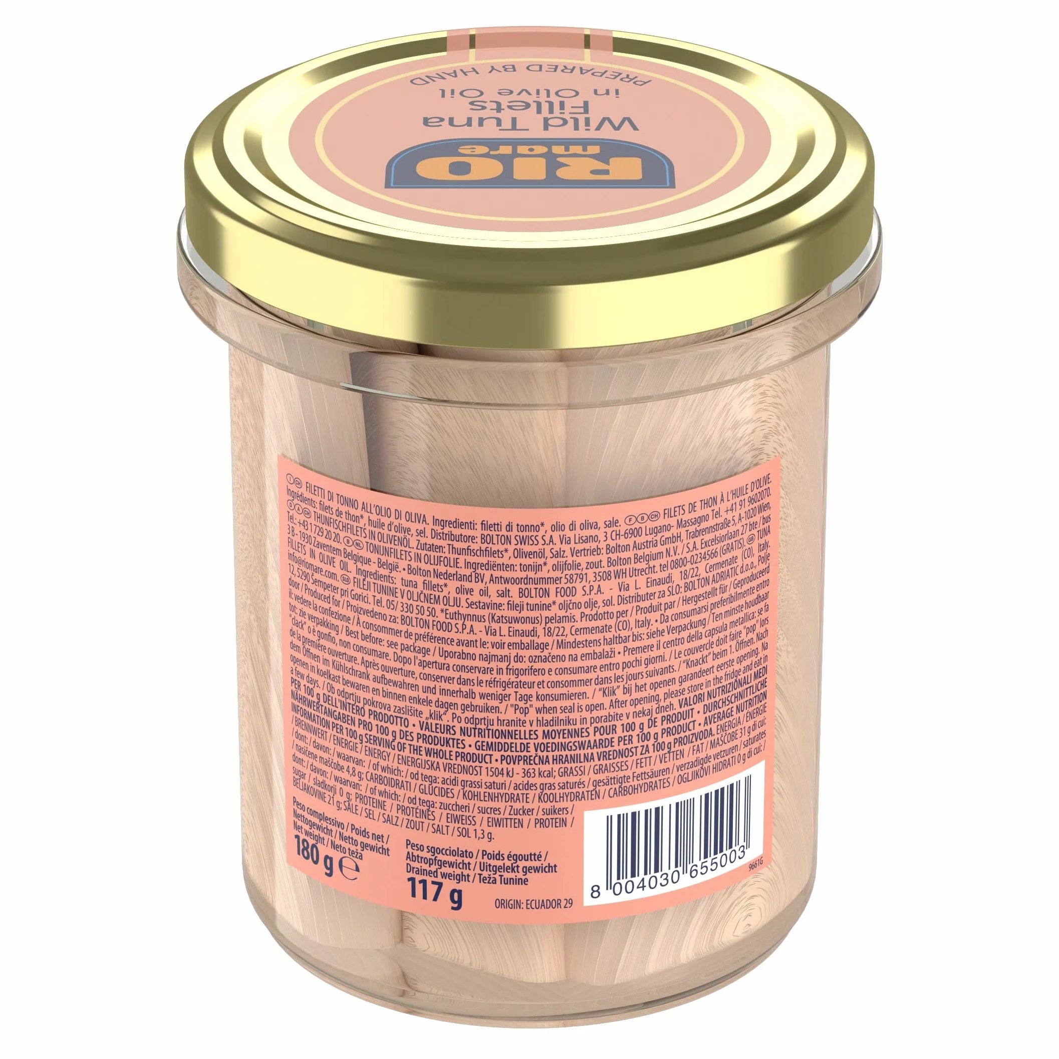 Filety z tuńczyka w oliwie z oliwek Rio Mare 180 g