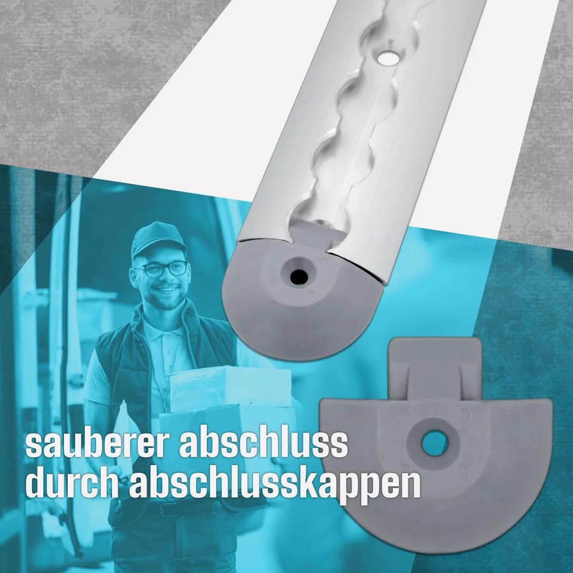 4 x aluminiowa szyna lotnicza 1 m, półokrągły profil nadaje się do przyczep, samochodów osobowych, ciężarowych, kamperów, przyczep kempingowych, warsztatów itp.