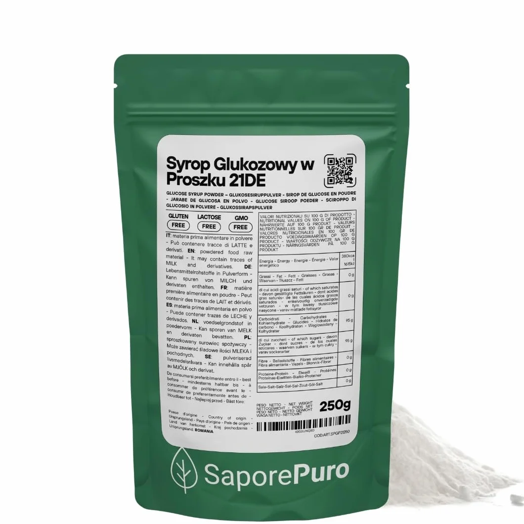 SaporePuro SYROP GLUKOZOWY w proszku 250 g – idealny do lodów, sorbetów i deserów