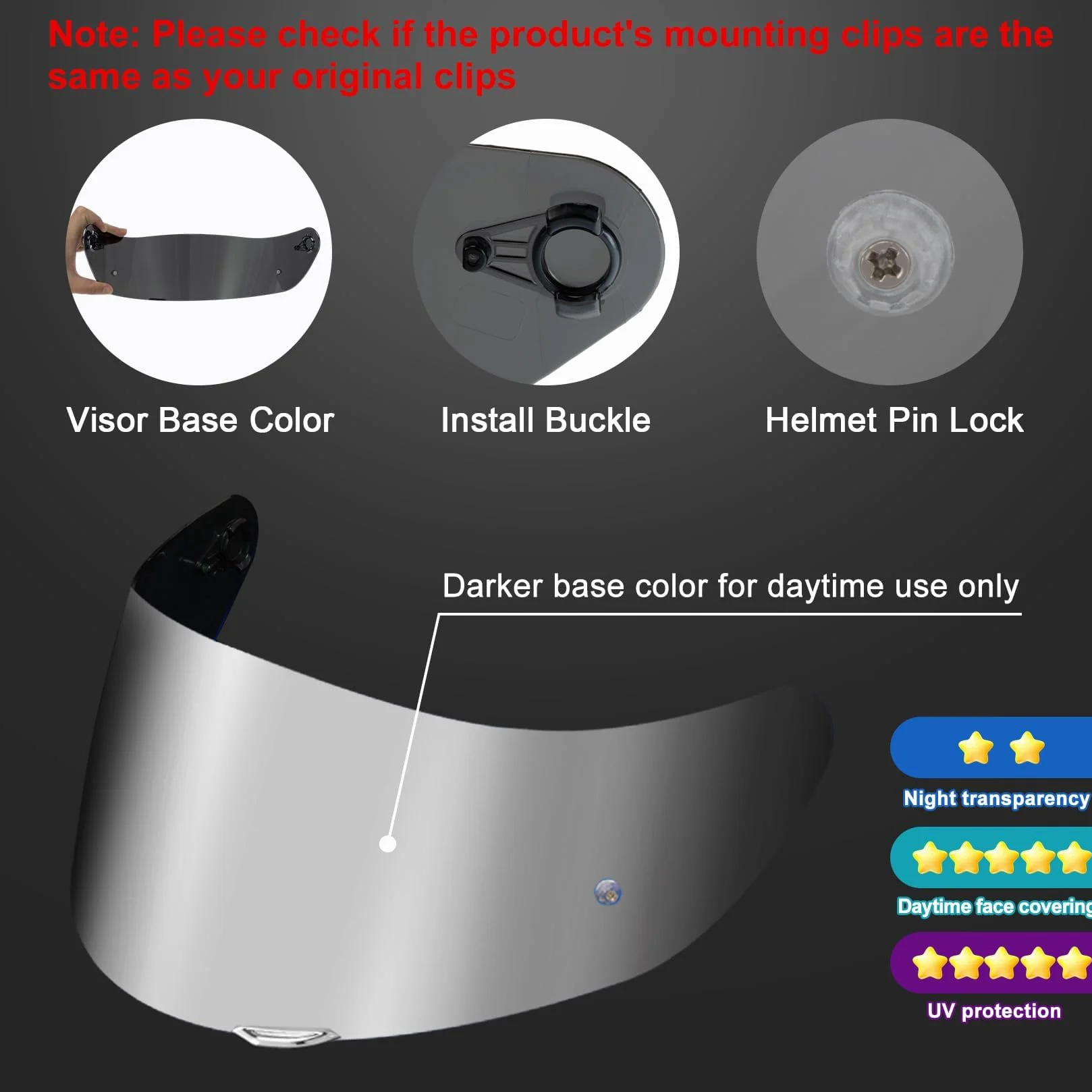 PSLER k1s Helmet Visor Deep Silver-Mirror Replacement for k1 k1s k3 sv k5