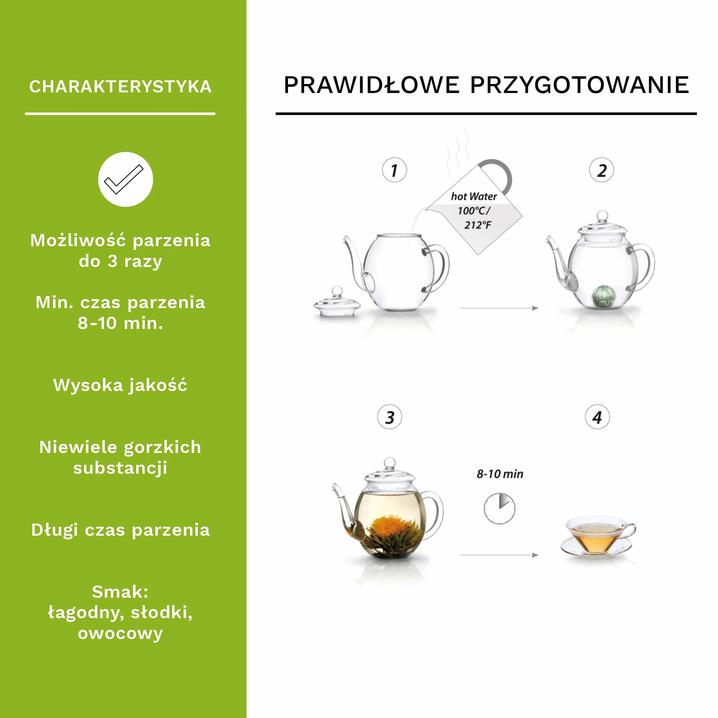 Creano Flowering Teas – Zestaw herbat kwitnących – Zielona herbata o owocowym smaku (6 różnych odmian róż herbacianych) Prezent dla kobiet, matek i miłośniczek herbaty