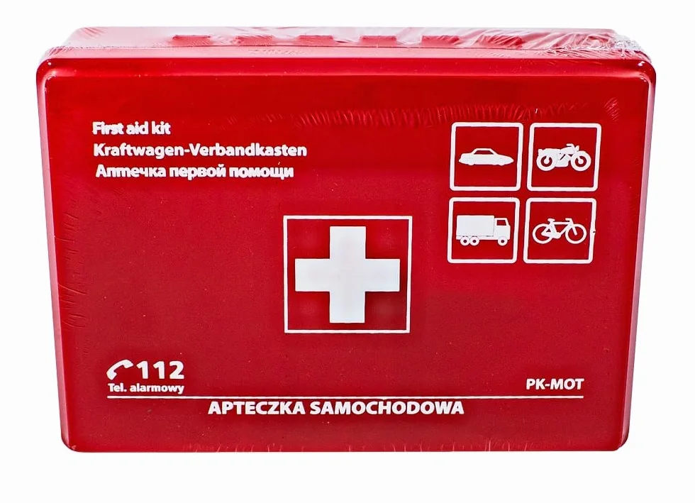 Zestaw gaśnica samochodowa 1kg apteczka kamizelka