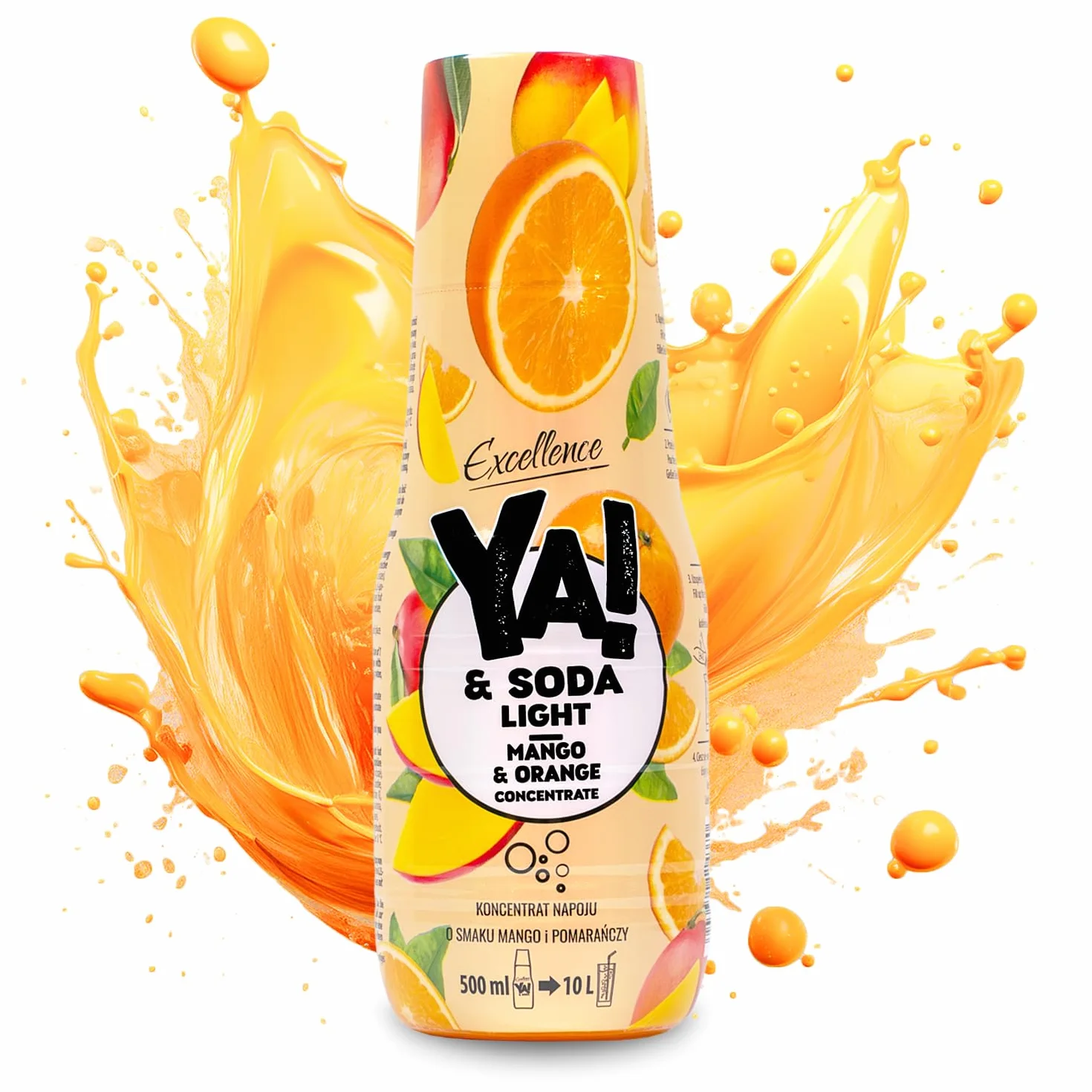 YA!&SODA LIGHT Koncentrat napoju mango pomarańcza 500 ml