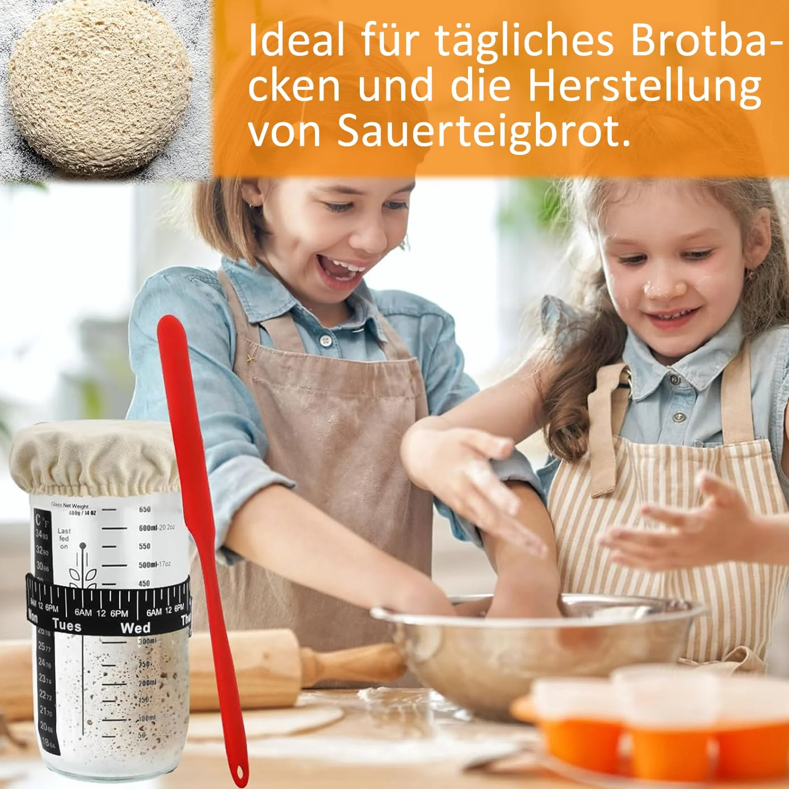 Sourdough zestaw startowy do pieczenia zakwasu, 1000 ml
