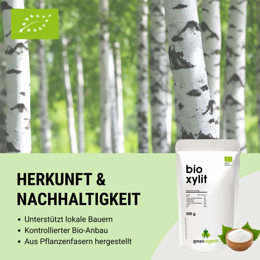 BIO PREMIUM KSYLITOL - z niską zawartością węglowodanów, alternatywa dla cukru, niskokaloryczny, superżywność, lekki, bez dodatków, przyjazny dla zębów, 500g