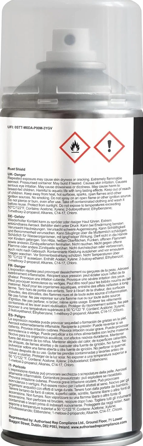 JENOLITE Rust Shield przezroczysty lakier w sprayu, 400 ml, spray zapobiegający rdzewieniu, chroni przed rdzą i korozją metalu, idealny do samochodów, motocykli, ozdób, gołego metalu i lakieru,