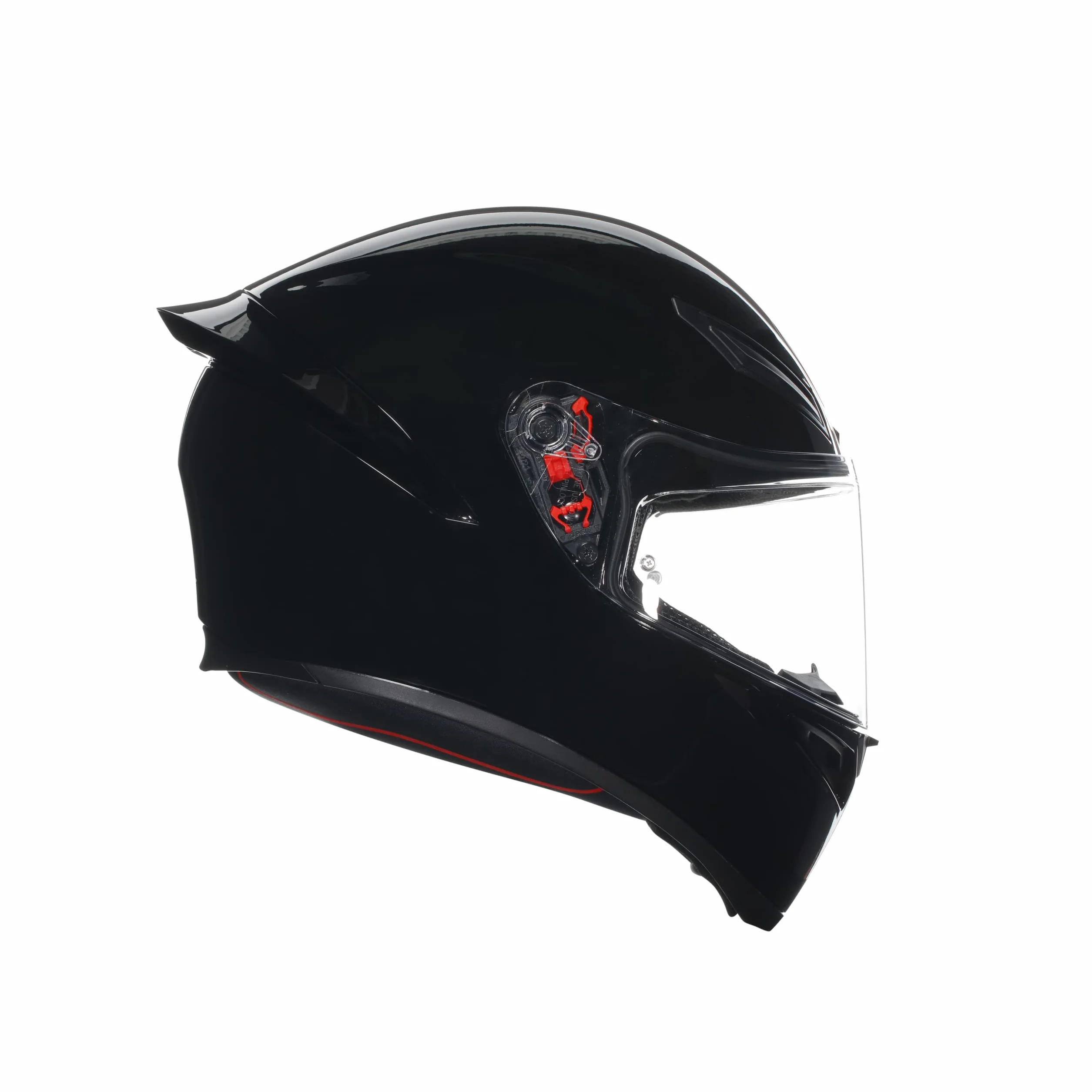 AGV - K1 S E2206, Kask motocyklowy ECE, Styl wyścigowy z aerodynamicznym spoilerem, Wizjer odporny na zarysowania, Pole widzenia 190°, Intercom Ready, Czarny, X-Small