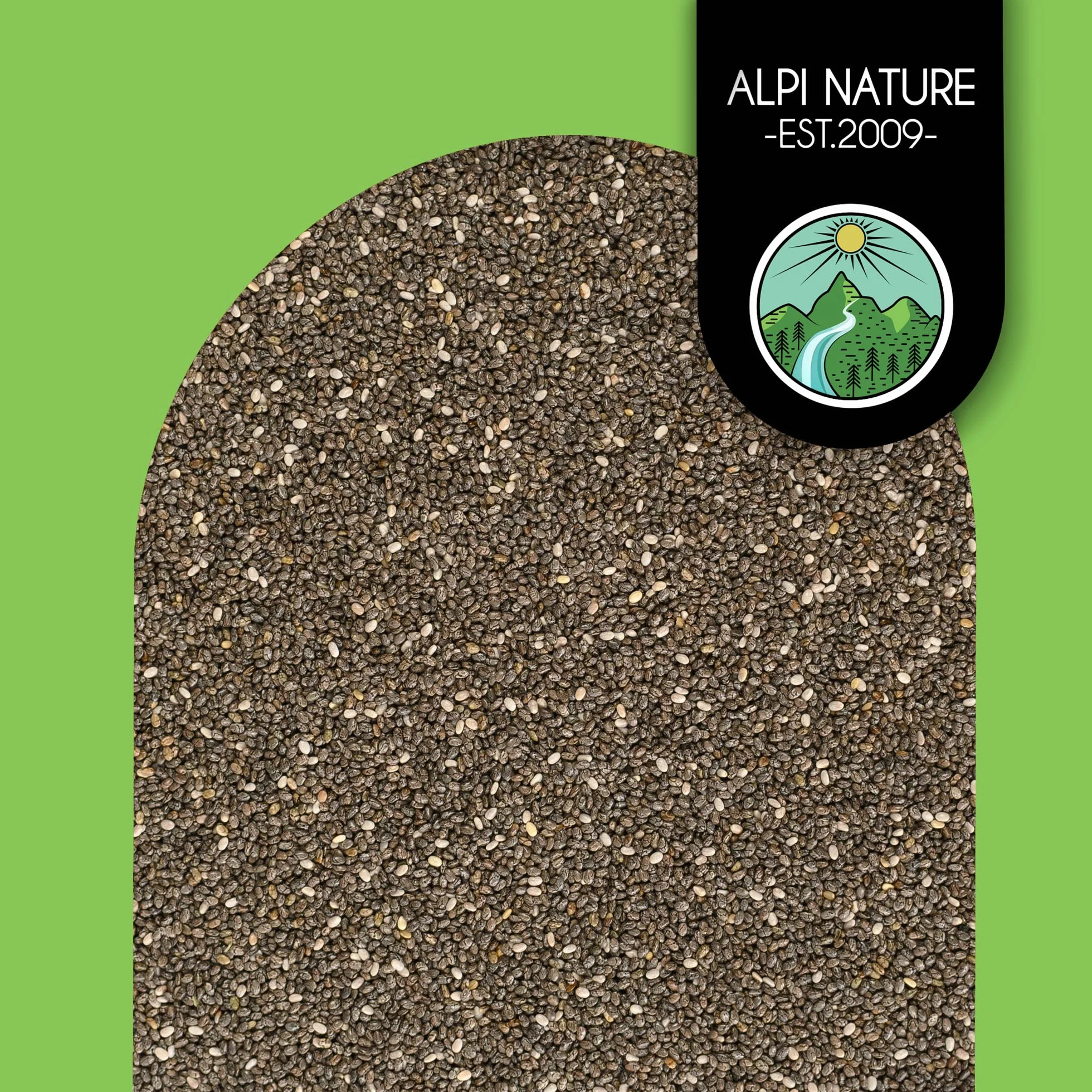 Alpi Nature Nasiona Chia 250g Całe Surowe Czarne do Smoothie, Jogurtu i Musli