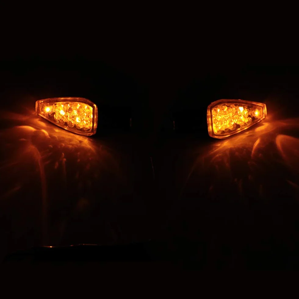 4 szt. wskaźniki do motocykla, 12V 14 diod LED, kierunkowskazy, certyfikacja E, wodoodporne, uniwersalne, do skutera, quada, motoroweru, dojazdowego (dym)