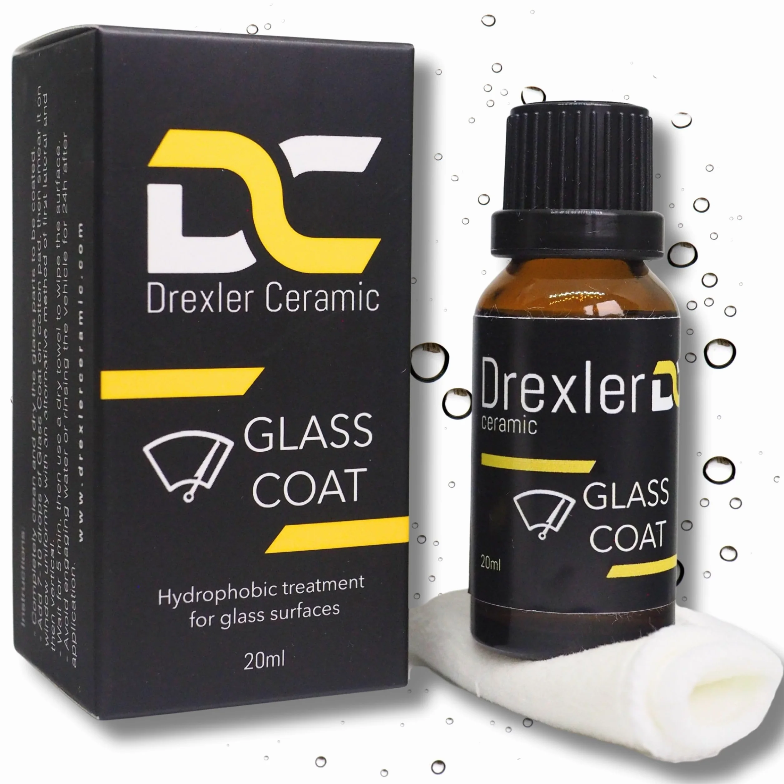 Glass Coat 20 ml - 24-miesięczna hydrofobowa ceramiczna ochrona szyb i przedniej szyby, zwiększona widoczność, wodoodporna powłoka do samochodów i samochodów