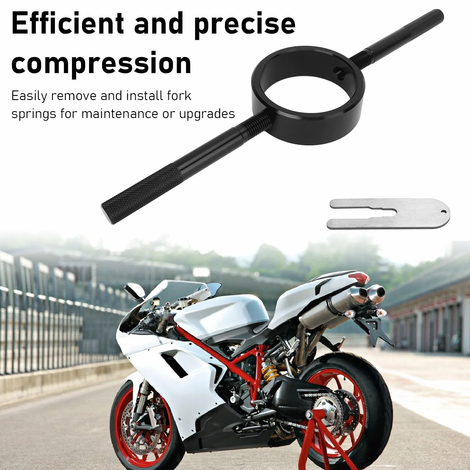 Zestaw Narzędzi do ściskania Sprężyn Widelca Motocykla, Zestaw Serwisowy Sprężyn Widelca z Aluminium 6061 do Większości Widelców Rowerów Miejskich Typu Upside Down, łatwa w Użyciu
