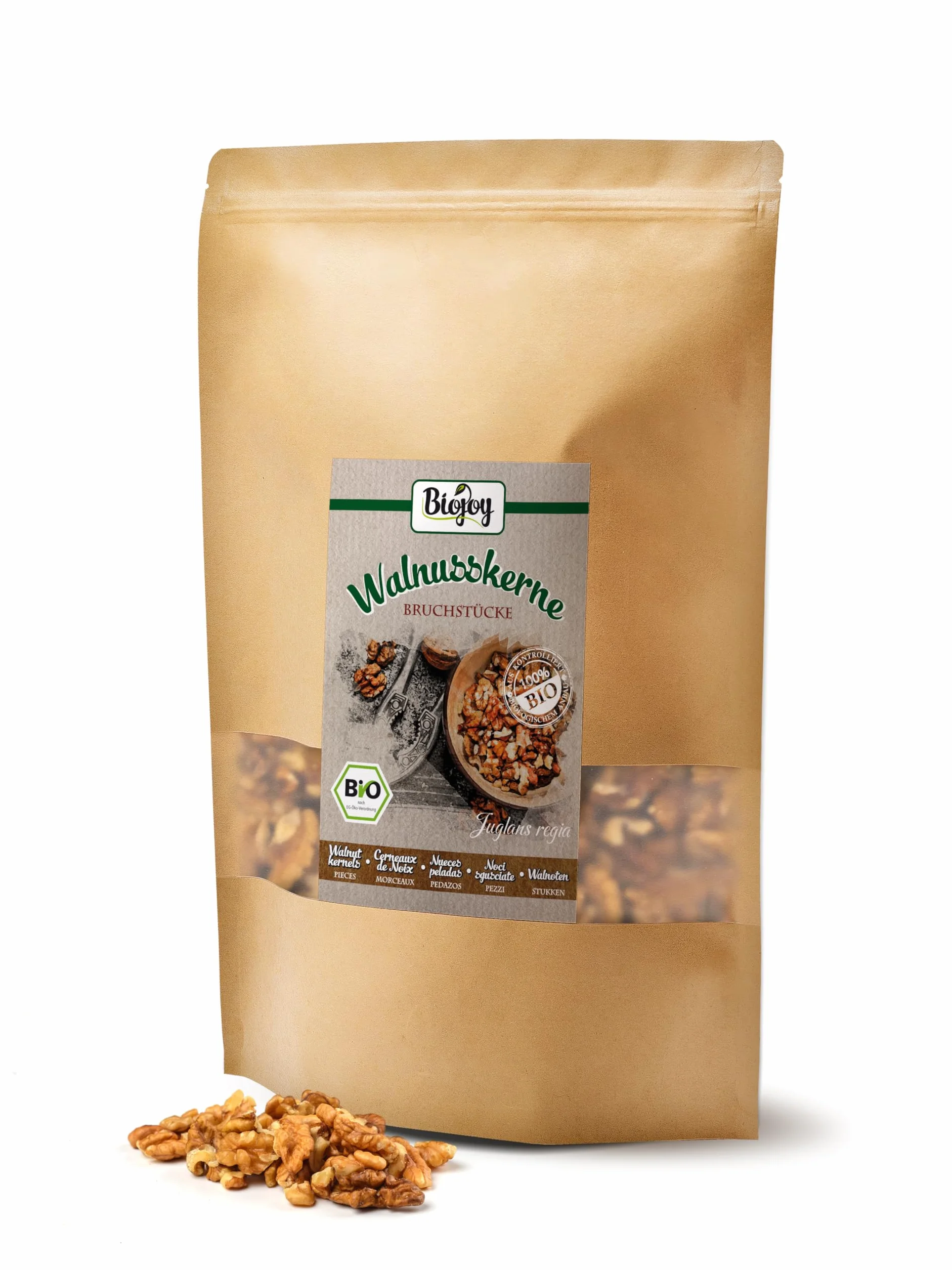 Biojoy BIO-Orzechy włoskie cząstki bez skorupy Juglans regia 1 kg