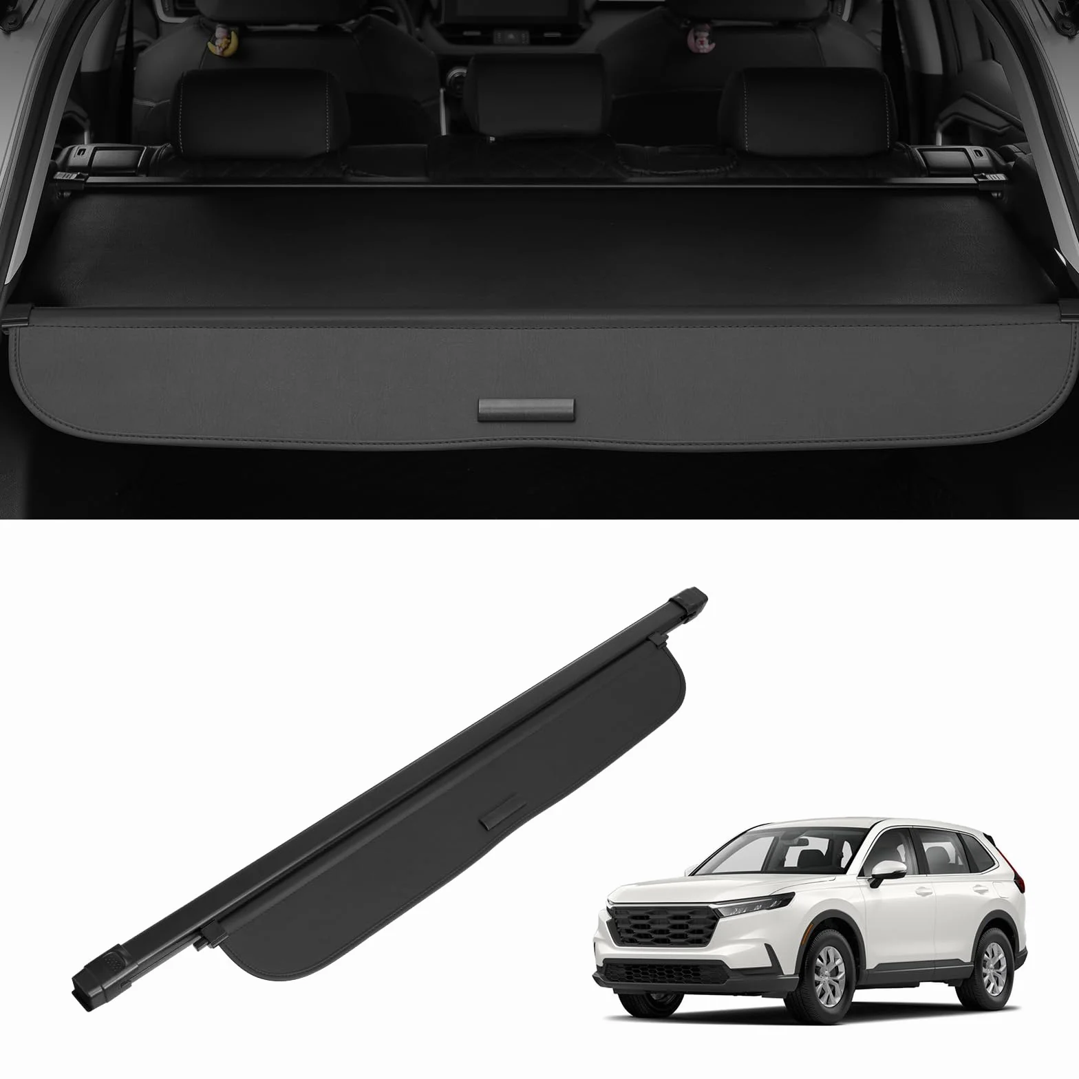 VEVOR Chowana osłona bagażnika, wodoodporna osłona bagażnika, ochrona do Honda CRV 2023-2025 5-osobowa, odporna na promieniowanie UV osłona bagażnika ze stopu aluminium i struktury skóry PCW