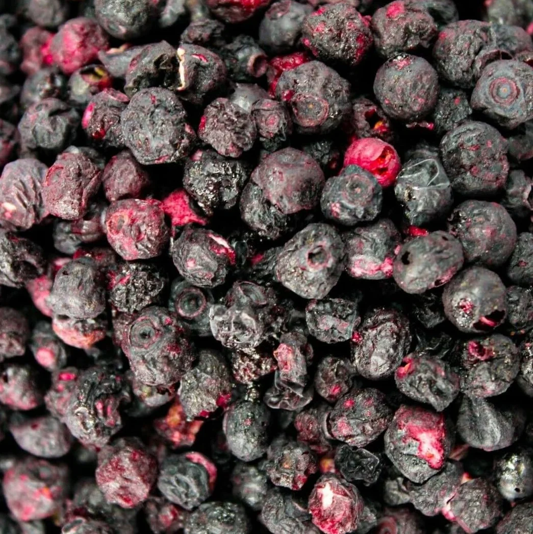 Liofilizowane Jagody Leśne 250g - Naturalne Dziko Rosnące Borówki Leśne - Liofilizowane Owoce bez Dodatku Cukru - Suszone Dzikie Jagody do do Wypieków, Dekoracji Ciast, Tortów i Deserów