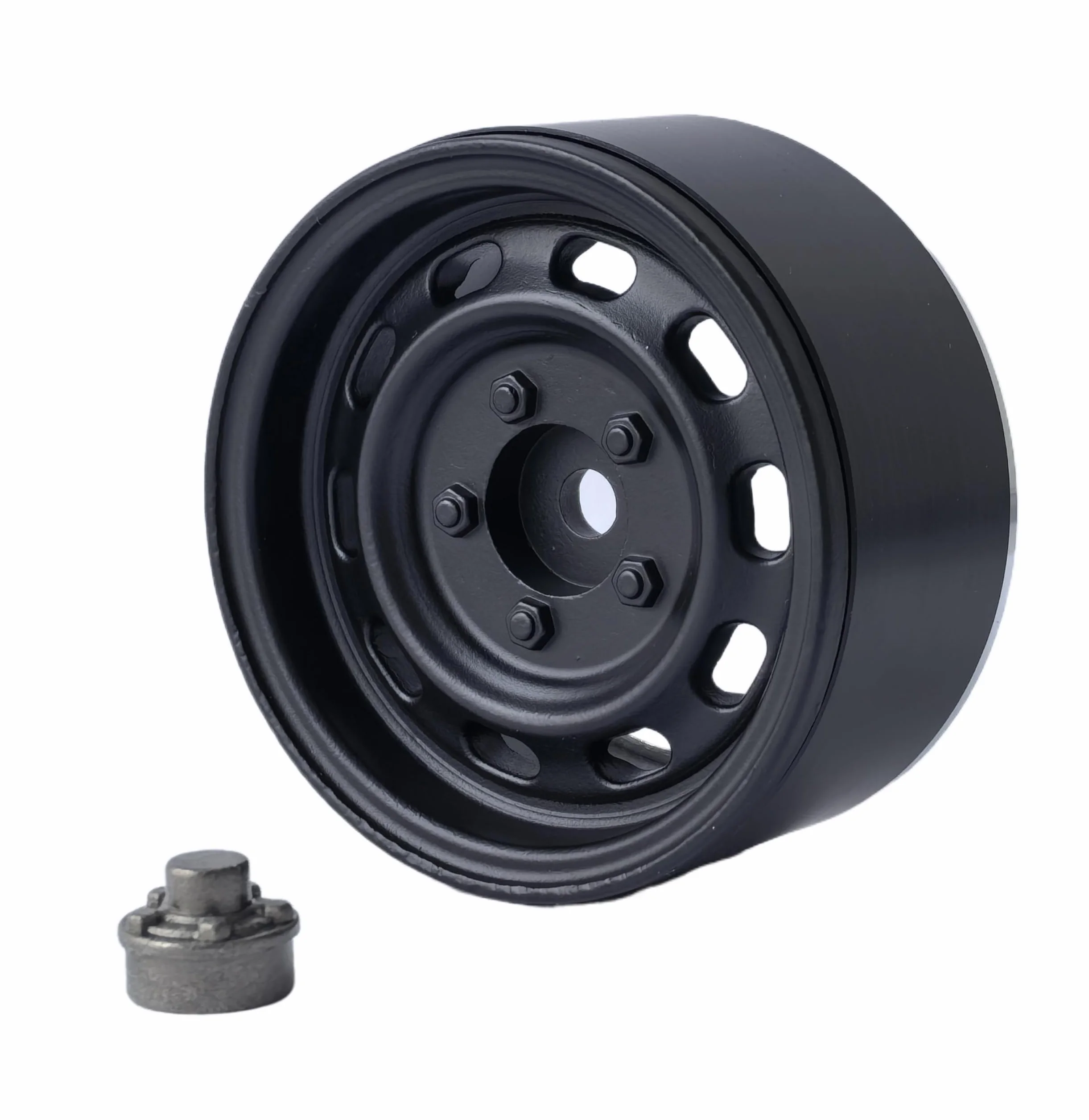 KEEDA 4 sztuki 1,9 Beadlock felgi w stylu vintage, metalowe, 168 g, ciężkie koła do 1:10 RC Crawler Auto Axial SCX10 TRX4 TRX6 D90 VS4-10 Redcat Gen 8 (B, czarne)