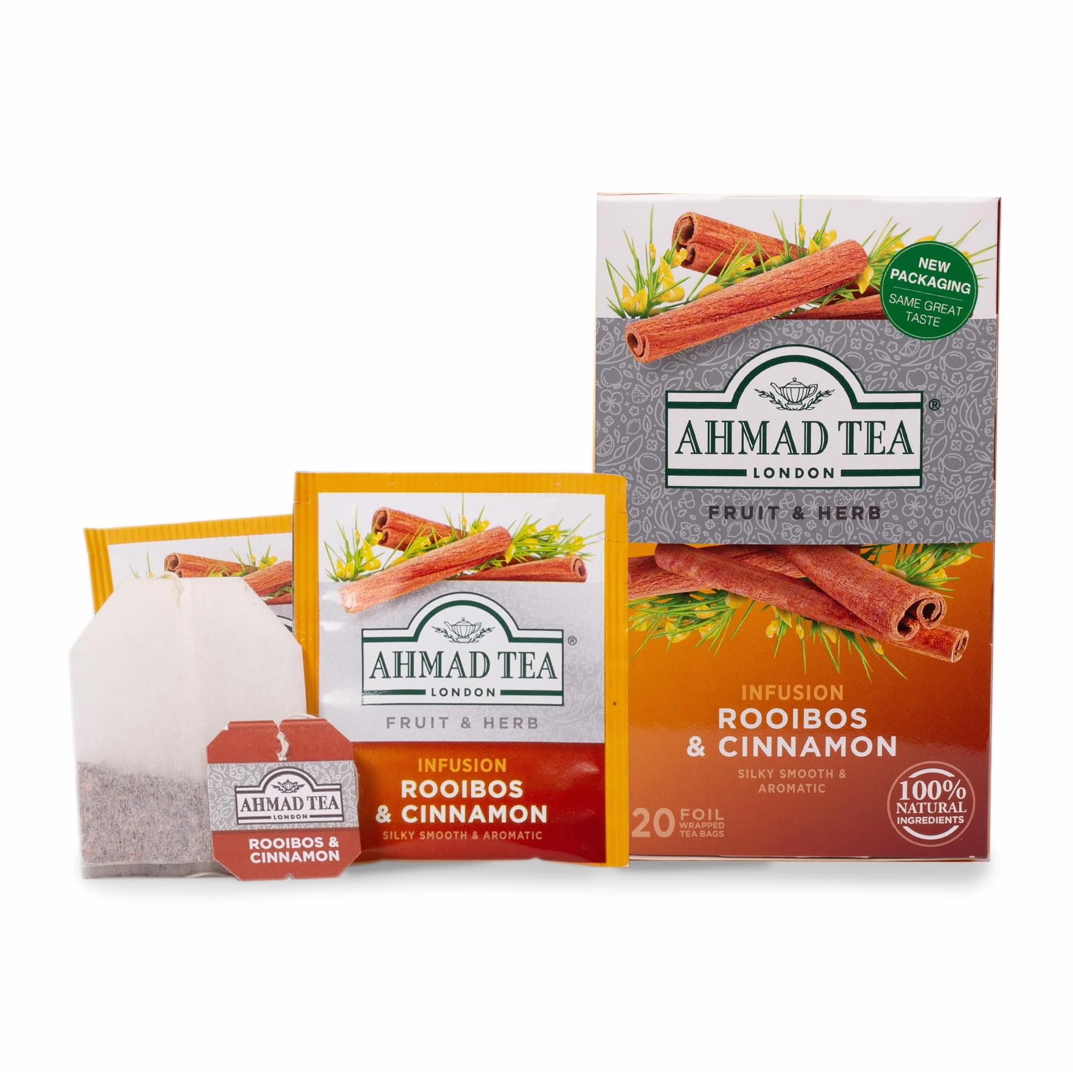Ahmad Tea Rooibos & cynamon napar owocowy i ziołowy 20 herbatek