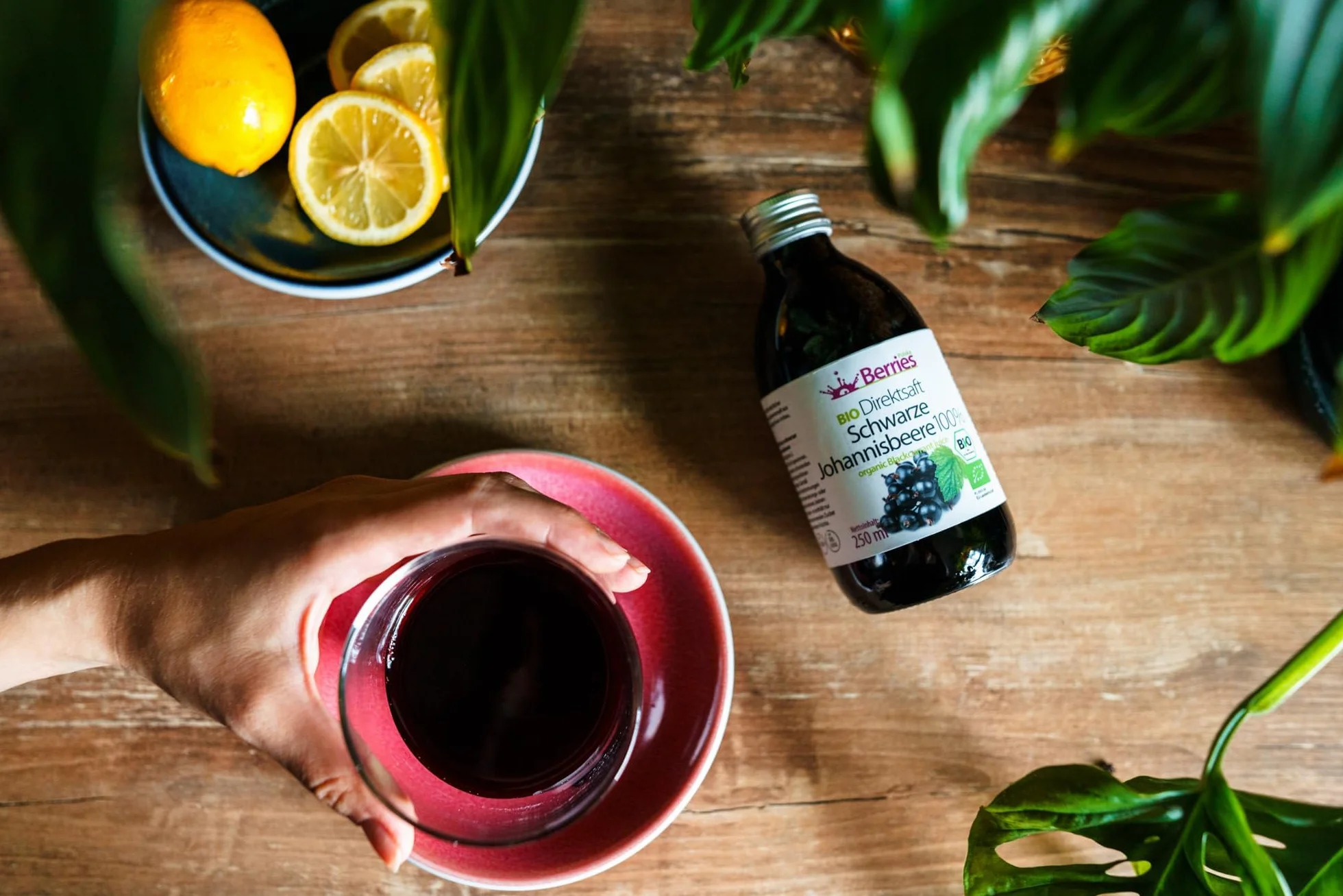 Berries Polska BIO 6x250ml Sok Bezpośrednio z Owoców Ekologicznych Tłoczony na Zimno - bez barwników, bez cukru, bez GMO, bez konserwantów - Wegański, Wegetariański, Organiczny - Czarna porzeczka