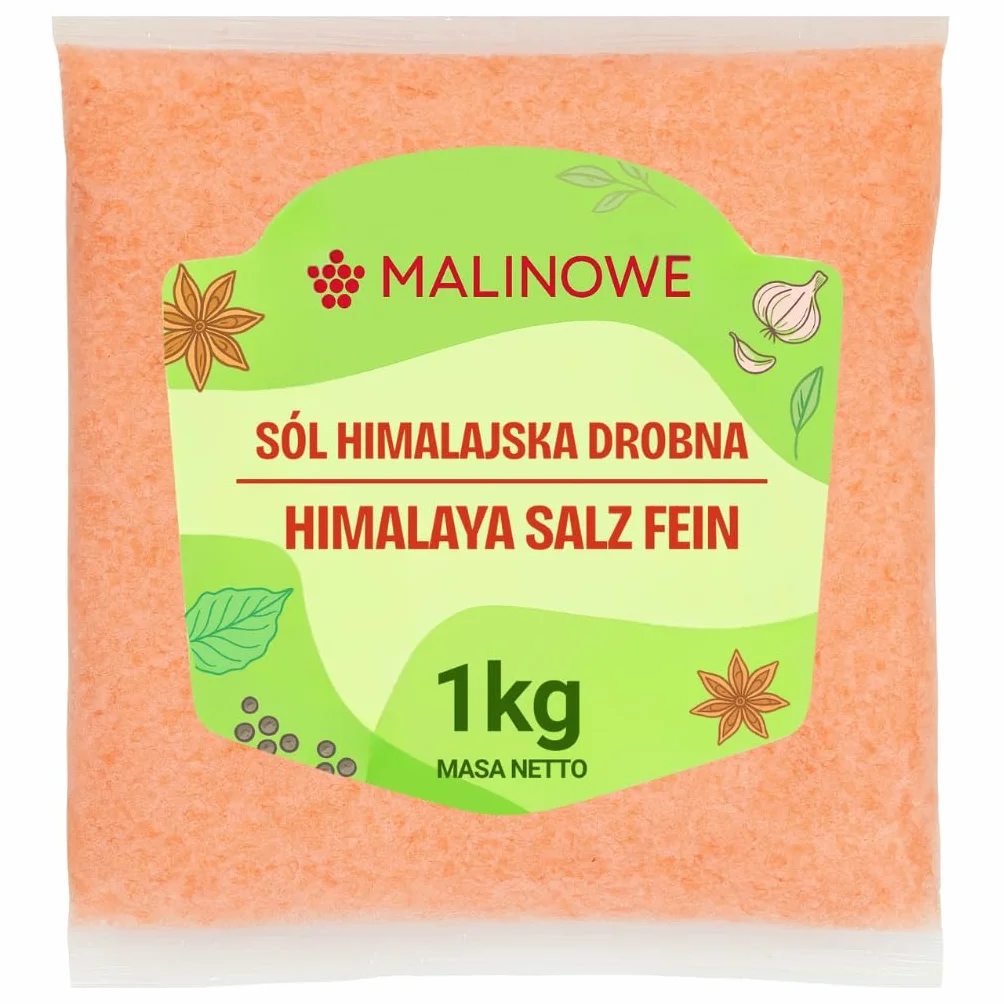 Malinowe SÓL HIMALAJSKA DROBNA 1kg Różowa Sól Kuchenna