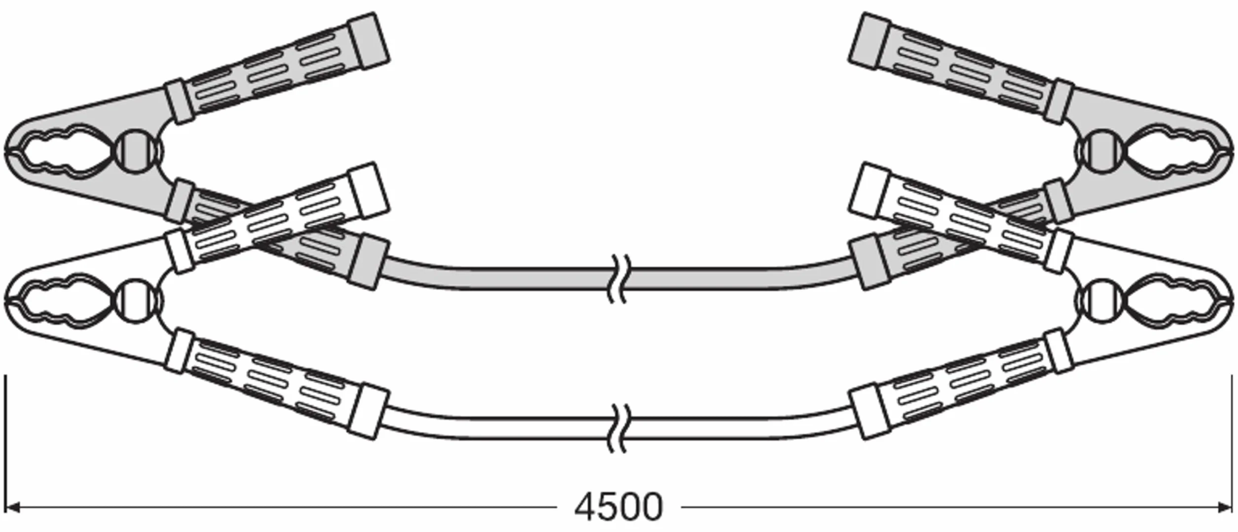 OSRAM PROFESSIONAL STARTER CABLE 900A, kabel rozruchowy do silników benzynowych i wysokoprężnych, 12/24V, OSC350, kabel rozruchowy do silników ≤7,0L, czysta wielodrutowa linka miedziana, 4,5m
