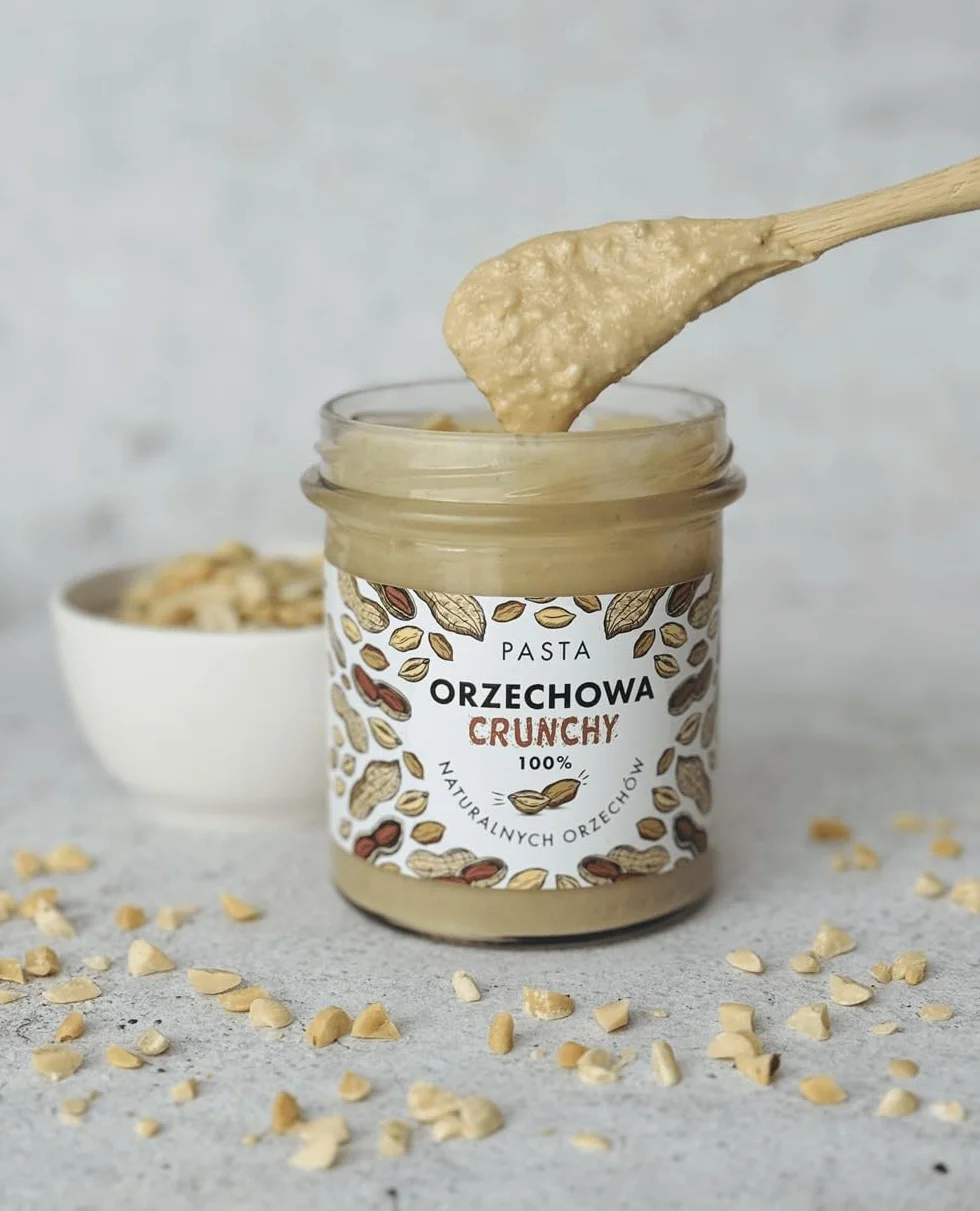 Masło orzechowe Crunchy 100% orzeszków ziemnych bez dodatku cukru i oleju palmowego zestaw 2x300 g