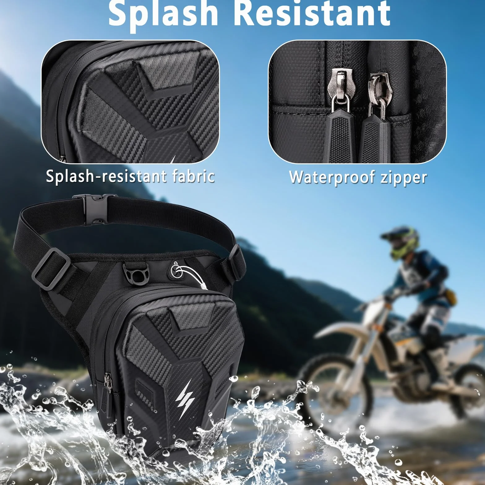 GXCROR Torba na nogę motocyklową, nerka nerka, torba na pasek, dla mężczyzn i kobiet, wodoszczelna torba na nogę, do jazdy na rowerze, wędrówek