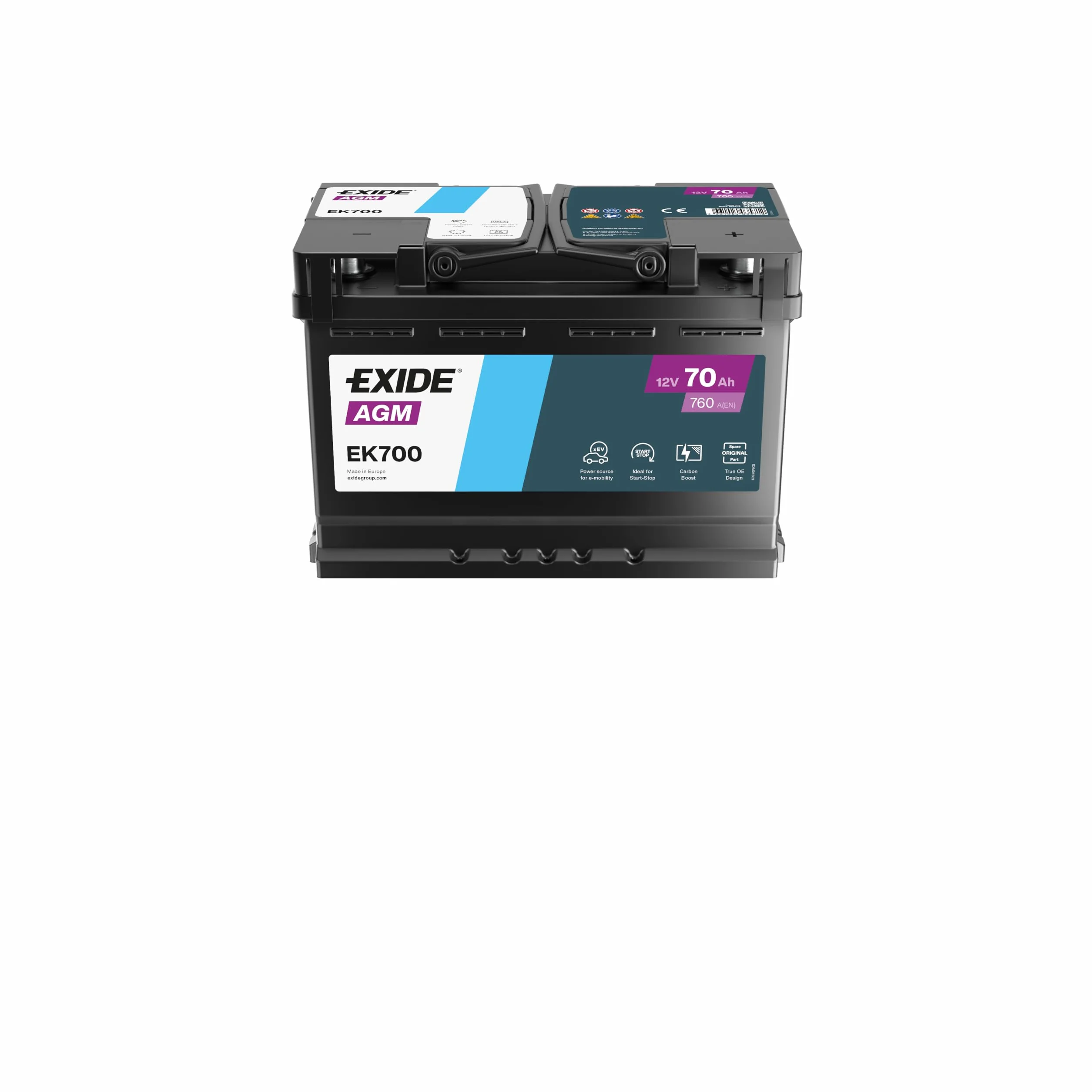 Akumulator EXIDE 12V 70Ah 760A STOP & START AGM L3
