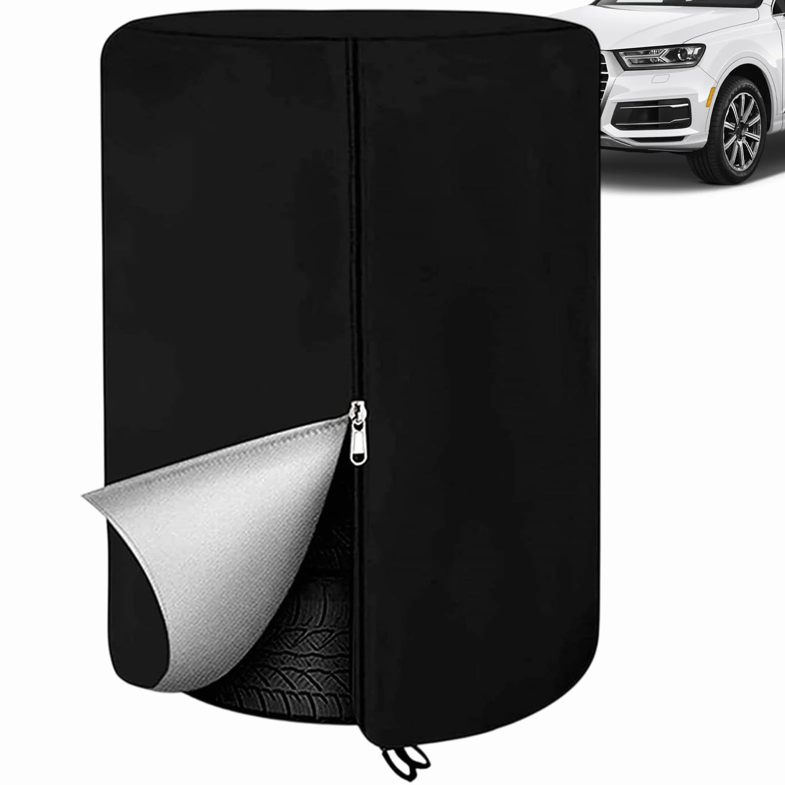 Trailer Tire Cover, Waterproof Spare Tire Storage Bag, Heavy-Duty 420d Oxford Fabric, Large Capacity & Outdoor Wheel Organization for Trucks Trailers, 43.31x28.74x28.74 Inches