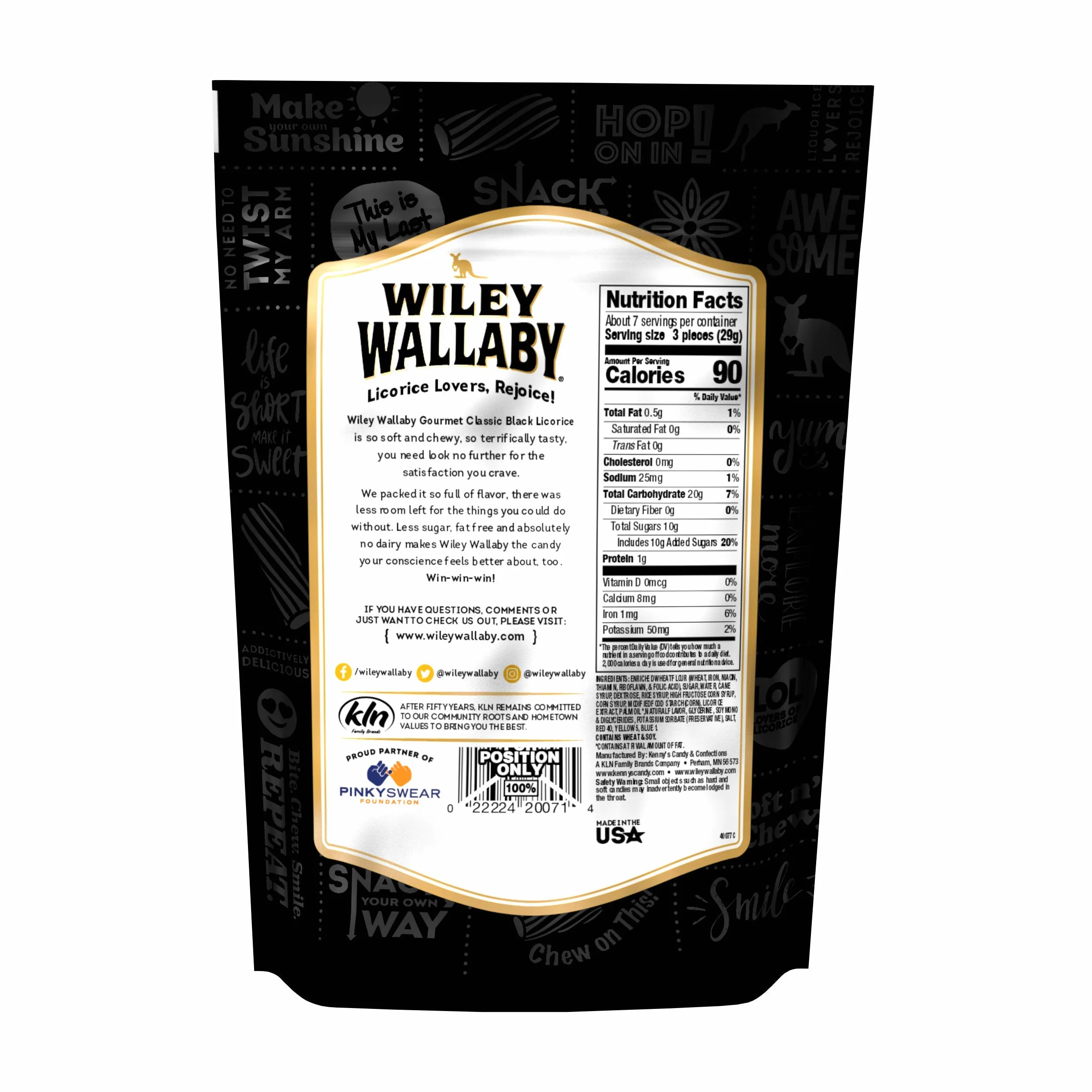 Wiley Wallaby Wegańska czarna lukrecja, 200 g