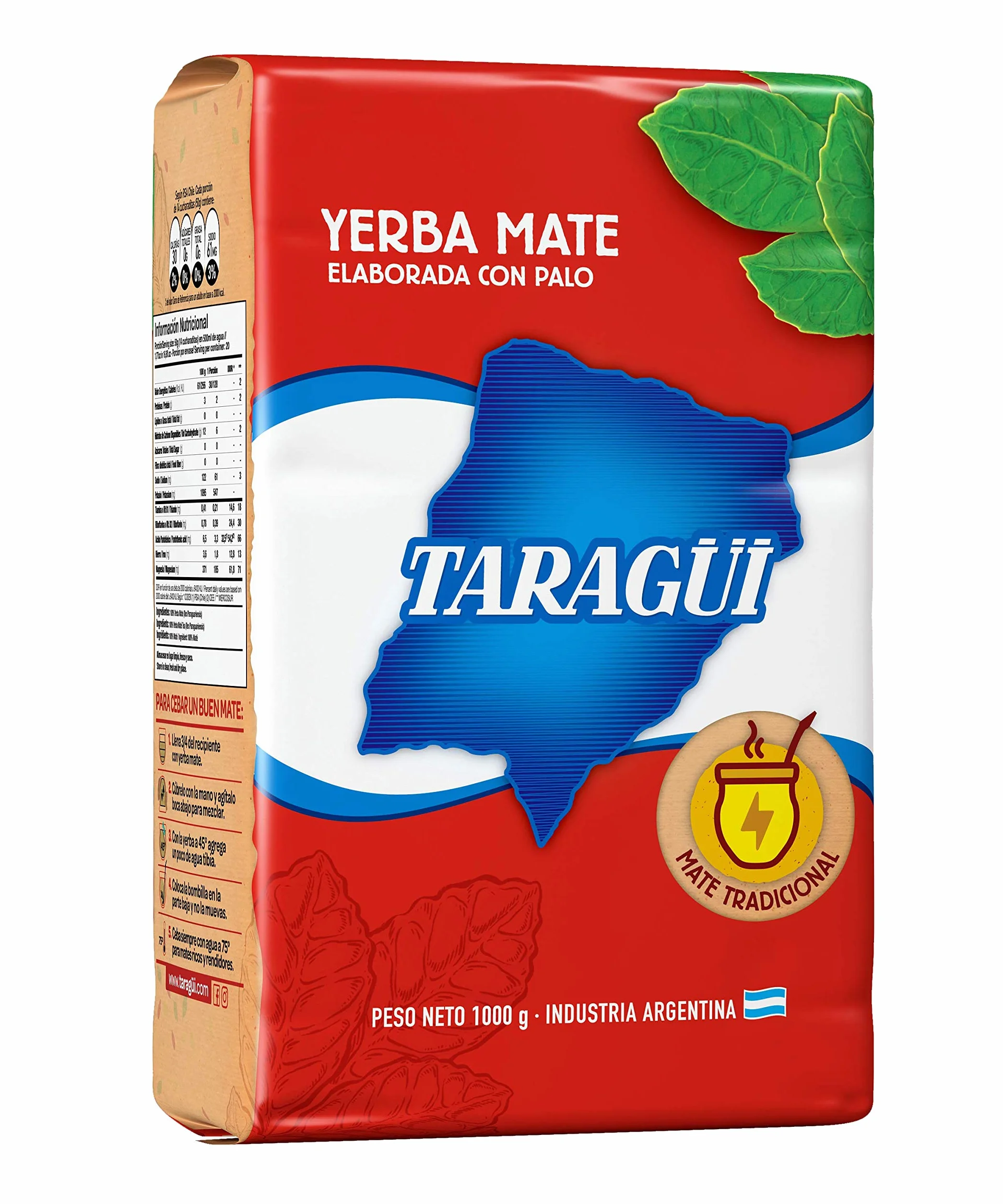 Yerba Mate (Matt Grass) z Palo Taragüi Oryginał 1 kg. Napój energetyczny z doskonałymi właściwościami żywieniowymi. 1 Kilo pakiet.