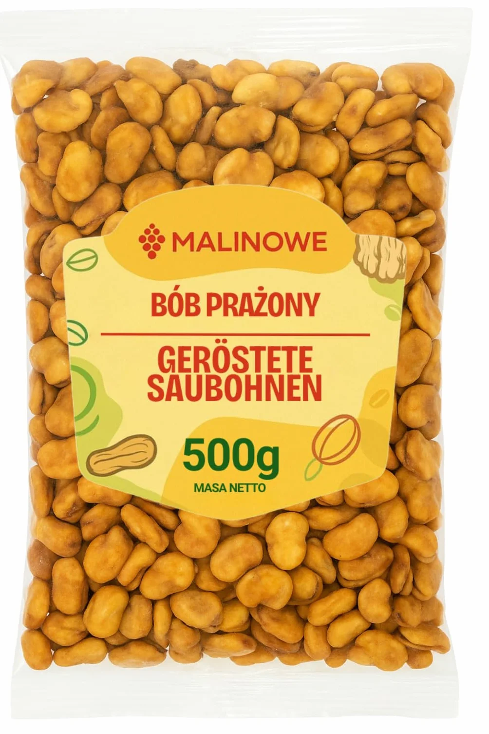 MALINOWE BÓB PRAŻONY SOLONY 500g BÓB Z SOLĄ PRZEKĄSKA