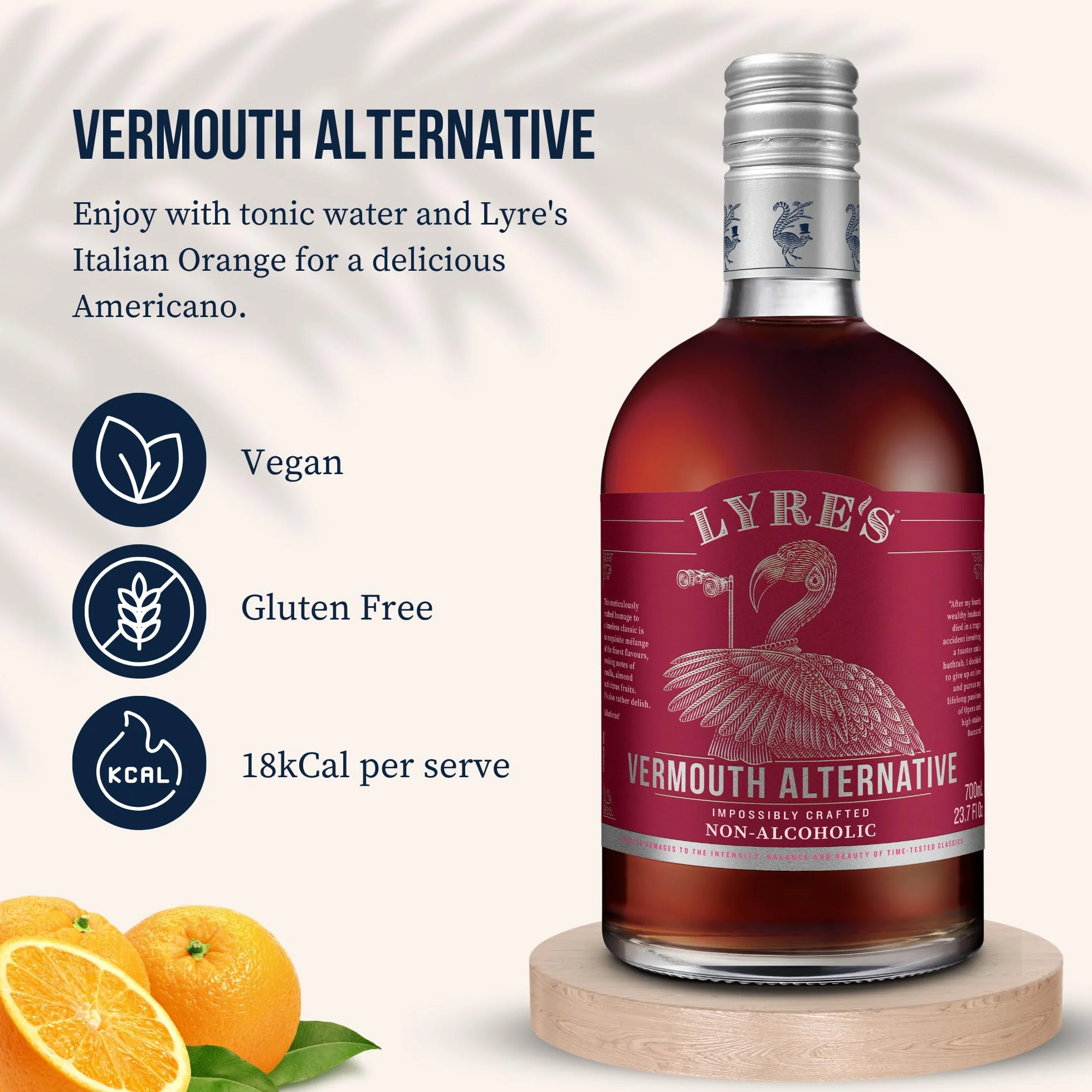 Lyre's Aperitif Rosso 700ml - Bezalkoholowy Aperitif, Słodki Wermut