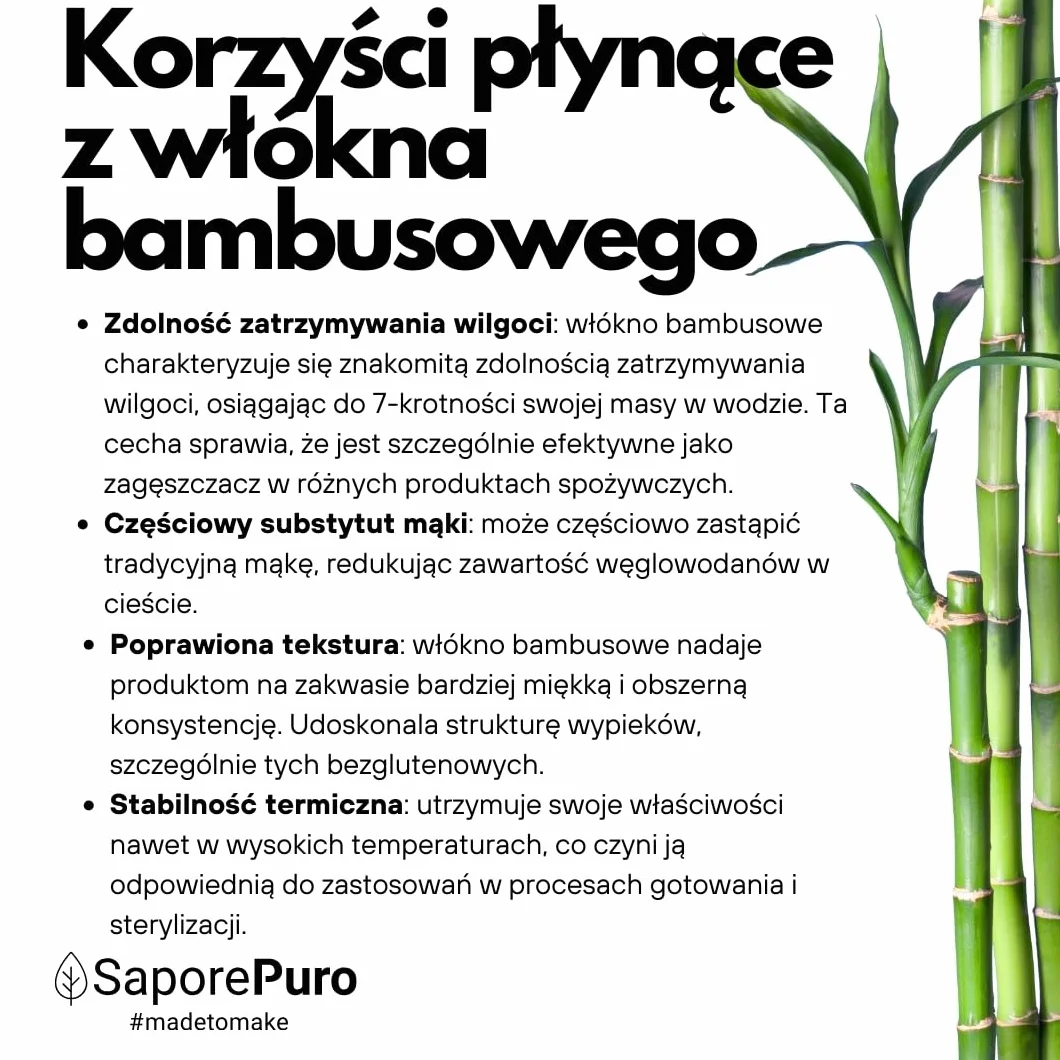Spożywcze włókno bambusowe 800 gr - mąka o niskiej zawartości węglowodanów