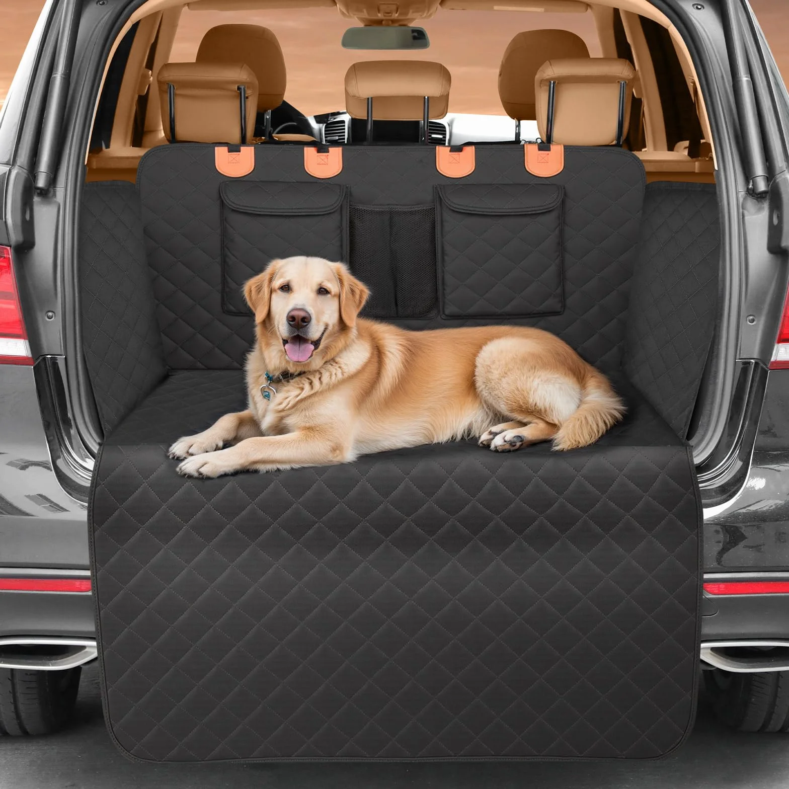 Gimars SUV Cargo Liner Dla Psów, 190 X 105 Cm Wodoodporna I Antypoślizgowa Mata Do Bagażnika Z Klapką Zderzaka I Bocznymi Klapami Ochronnymi, Uniwersalna Do Samochodów SUV, Ciężarówek I Vanów