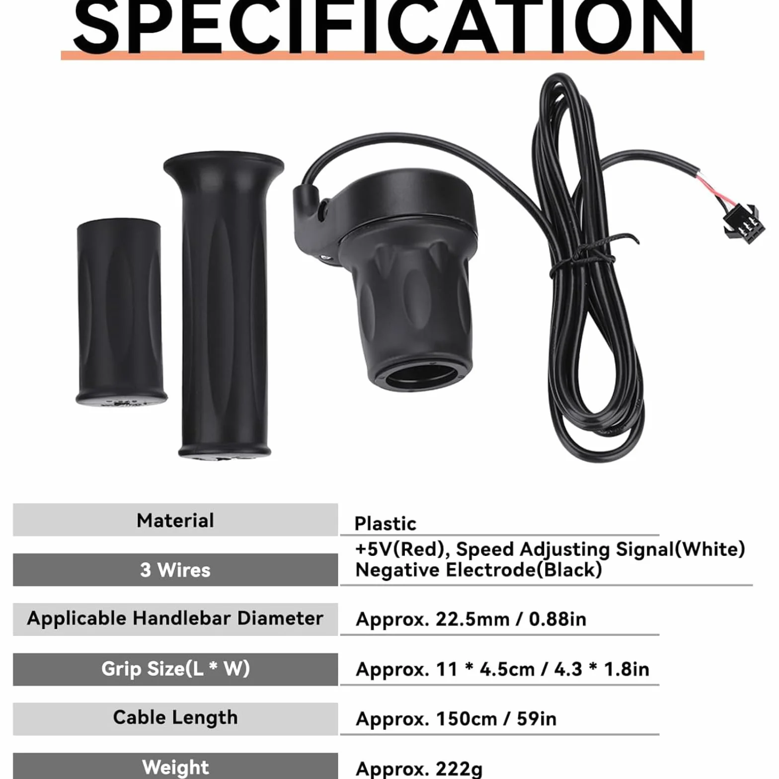 Samfox Twist Throttle, 1 para uniwersalny uchwyt do przepustnicy rowerowej 22,5 mm elektryczny rower skuter prędkość uchwyt przepustnicy