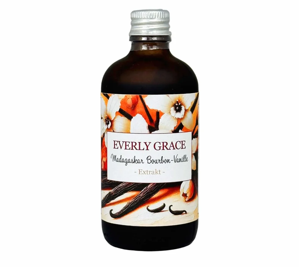Everly Grace bezalkoholowy ekstrakt z wanilii bourbon z Madagaskaru, wanilia bez alkoholu, płynny ekstrakt waniliowy do pieczenia, naturalna esencja waniliowa, bez dodatków, z prawdziwych strąków