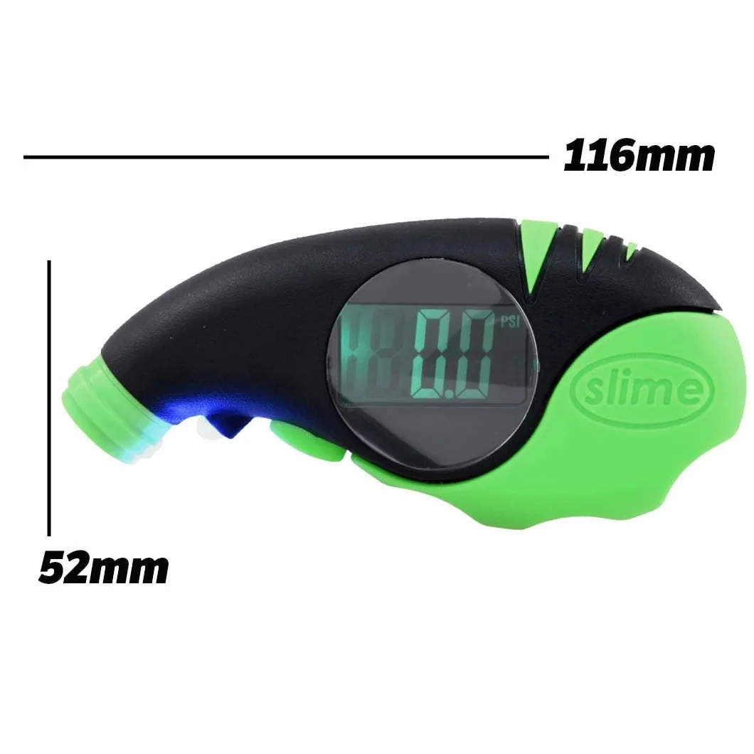 Slime 20475-95 Manometr do Mierzenia Ciśnienia w Oponach, Elite Digital, Technologia Śluzy Powietrznej, Duży i Jasny Wyświetlacz LCD, 5–150 psi