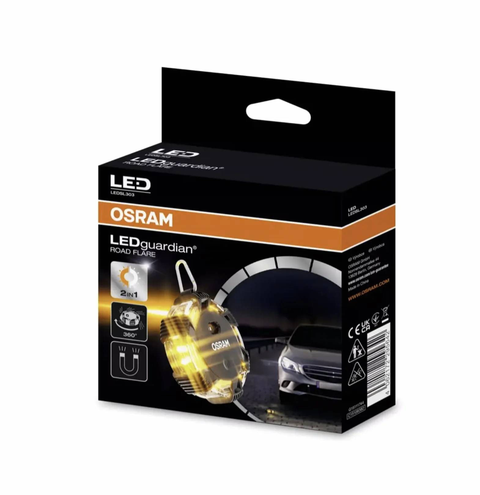 OSRAM LEDguardian ROAD FLARE LEDSL303 kompaktowa magnetyczna lampka ostrzegawcza LED 16 diod