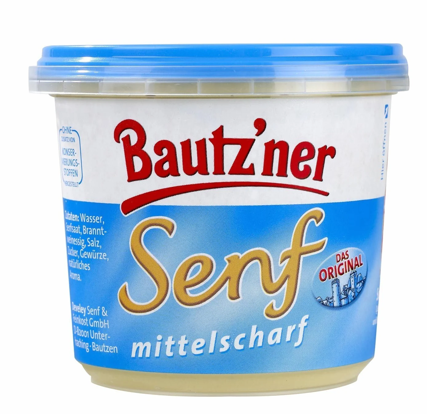 BAUTZ'NER Musztarda średnio ostra zestaw 3 x 200 ml oryginalna receptura bez konserwantów