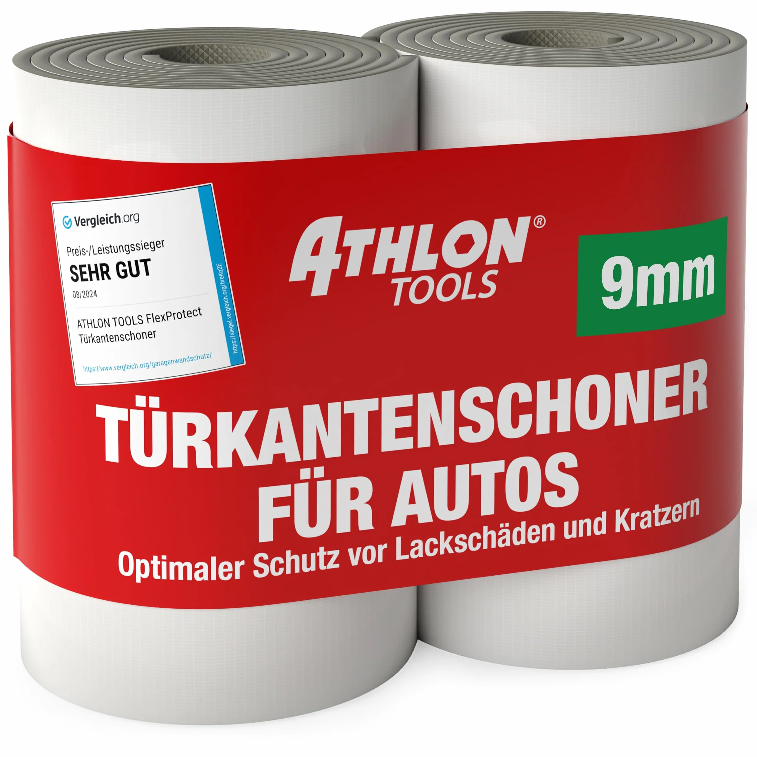 Athlon Tools Folia ochronna na ścianę garażową wysokiej jakości o długości 2 m, ekstra gruba ochrona krawędzi drzwi samochodu, samoprzylepna, wodoodporna, zestaw 2 sztuk