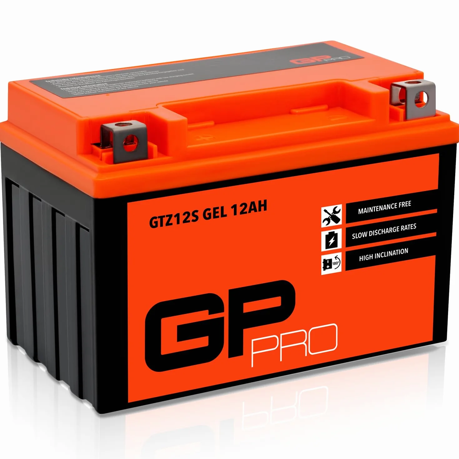 GP-PRO Akumulator rozruchowy GTZ12S 12 V 12Ah GEL (kompatybilny z YTZ12S / YTZ14S) (bezobsługowy/uszczelniony) akumulator motocyklowy np. do Hondy