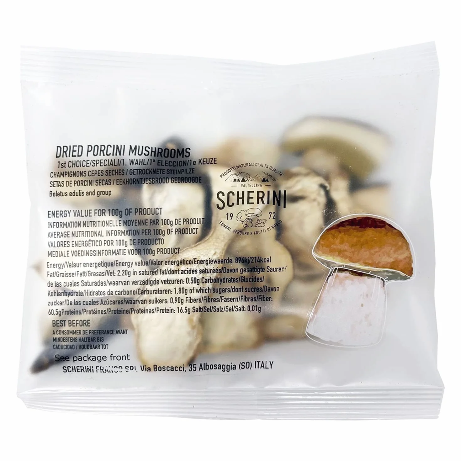 Scherini Valtellina - Borowik szlachetny krojony - boletus edulis - porcini (grzyby suszone) - 20g