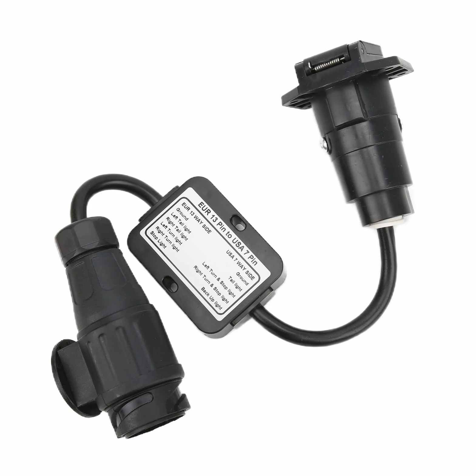 Adapter przyczepy EU 13-pin do US 7-styk, konwerter światła przyczepy