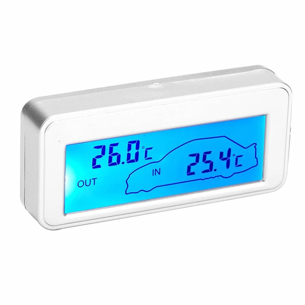 Termometr Samochodowy, Samochodowy Cyfrowy Wyświetlacz LCD 12 V Kryty Termometr Zewnętrzny czułość Miernik Temperatury