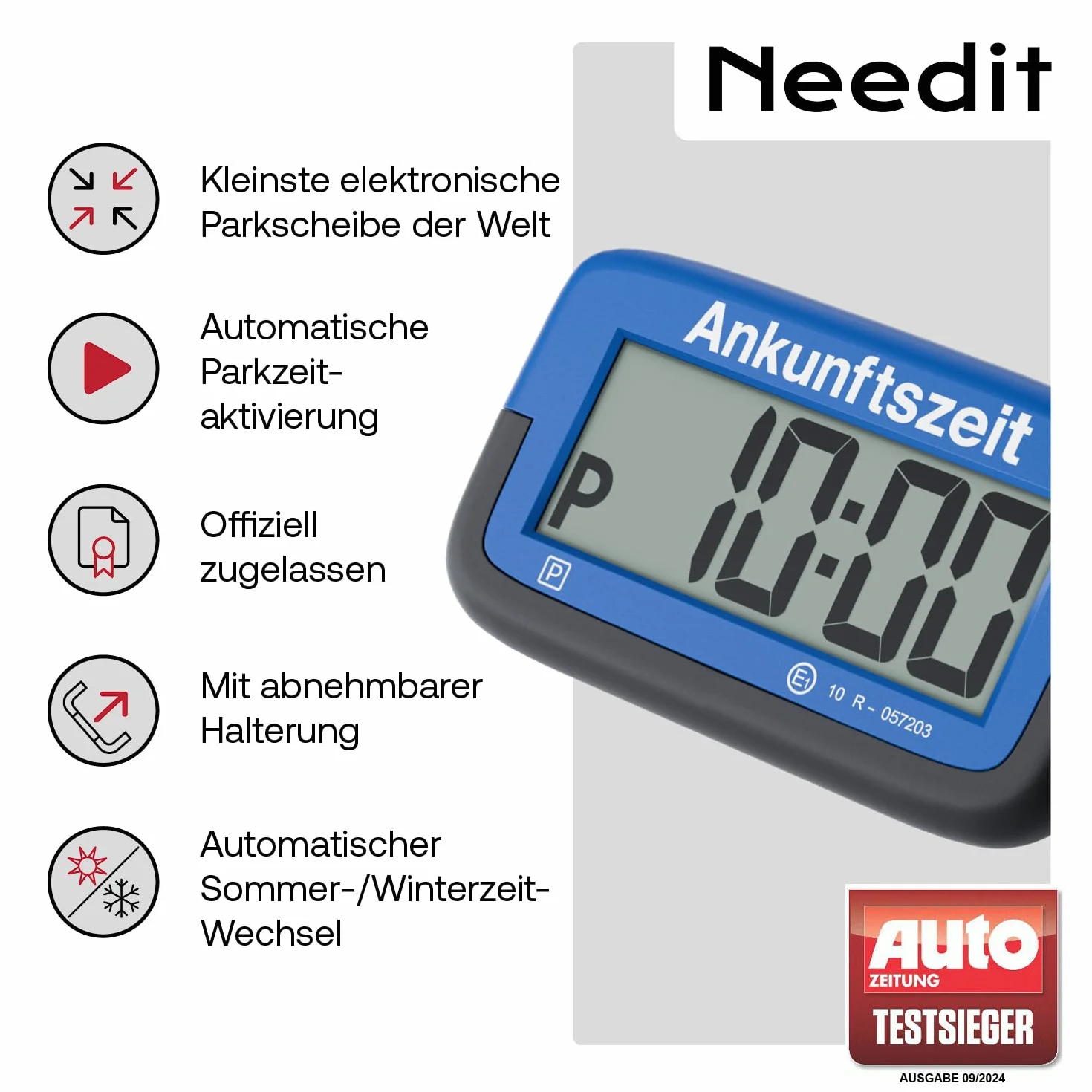 Needit Park Micro Tarcza Parkingowa, Niebieski/Czarny, ‎8 x 4.5 x 1 cm; 31 g
