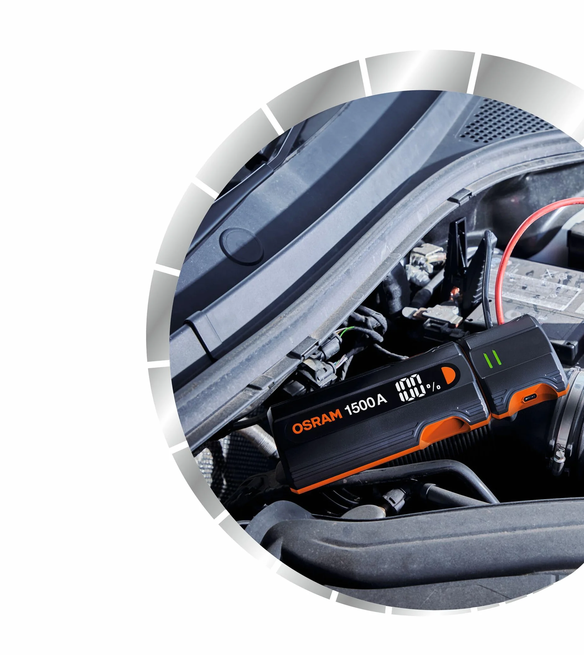 OSRAM BATTERYjumpstart 1500, power bank z rozrusznikiem, litowy rozrusznik, do pojazdów 12 V z silnikami benzynowymi o pojemności do 6,0 l i wysokoprężnymi o pojemności 3,0 l