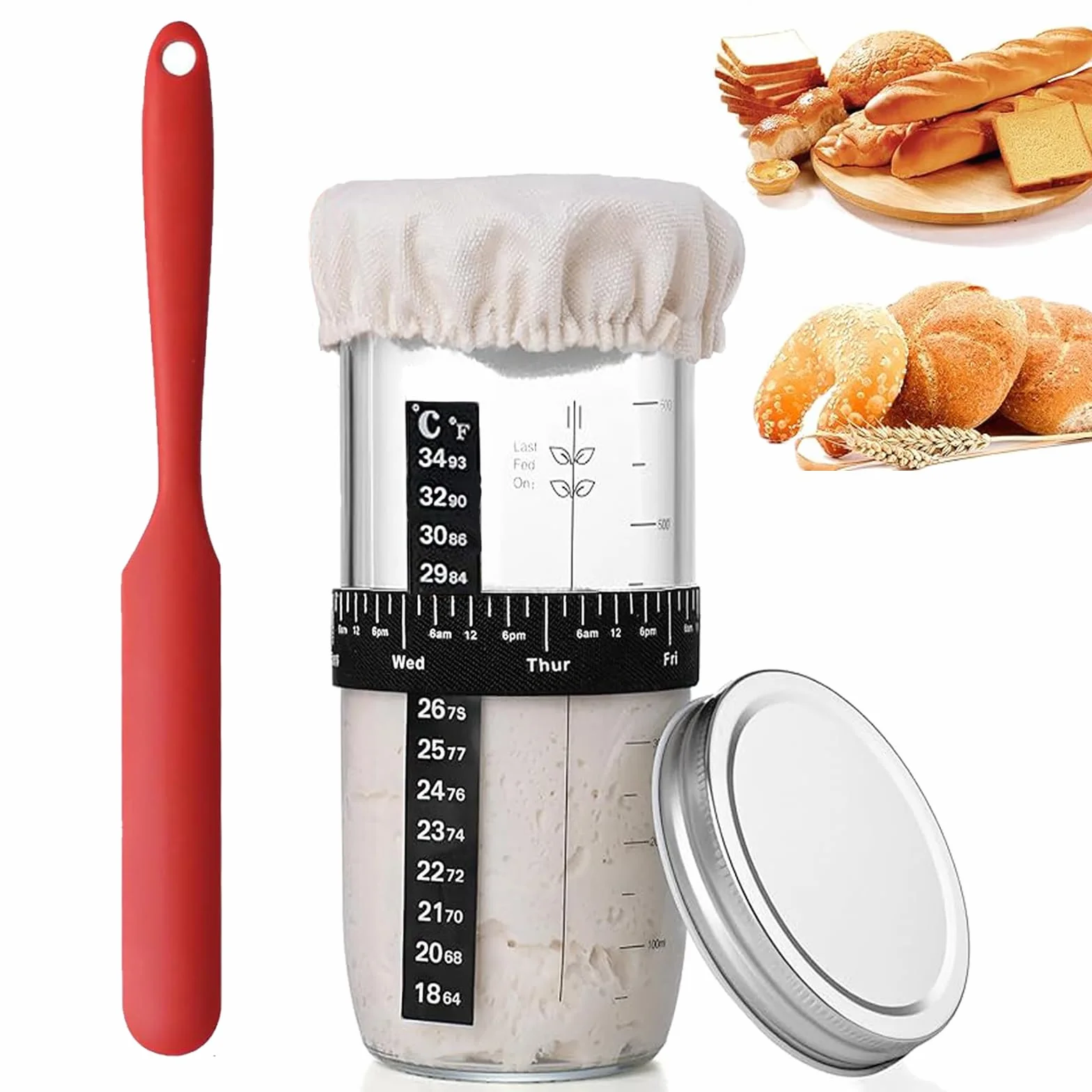 Sourdough zestaw startowy do pieczenia zakwasu, 1000 ml